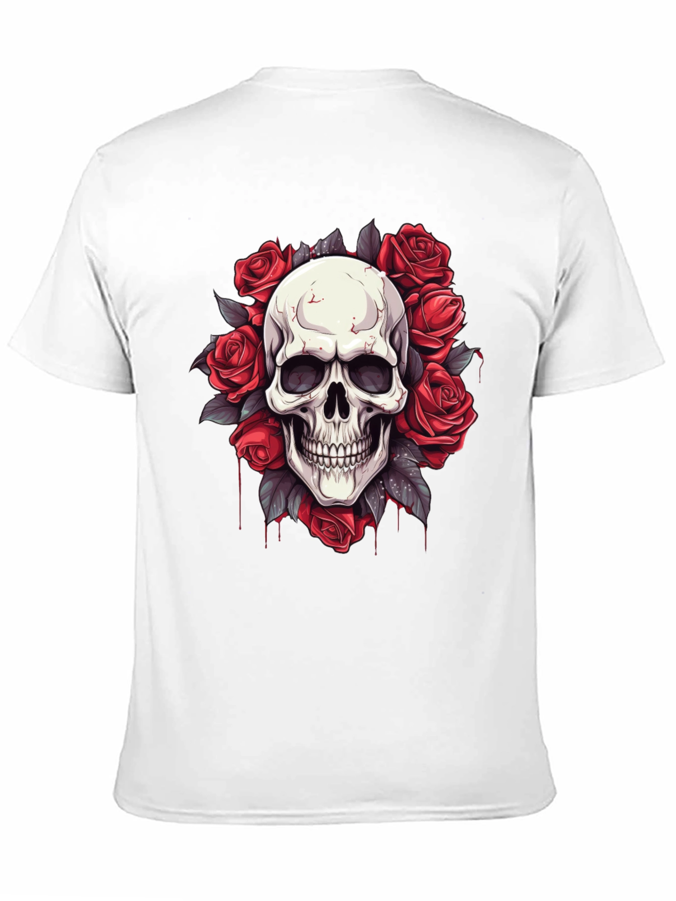 Skull & Roses Graphic Tee - Mens Black T-Shirt