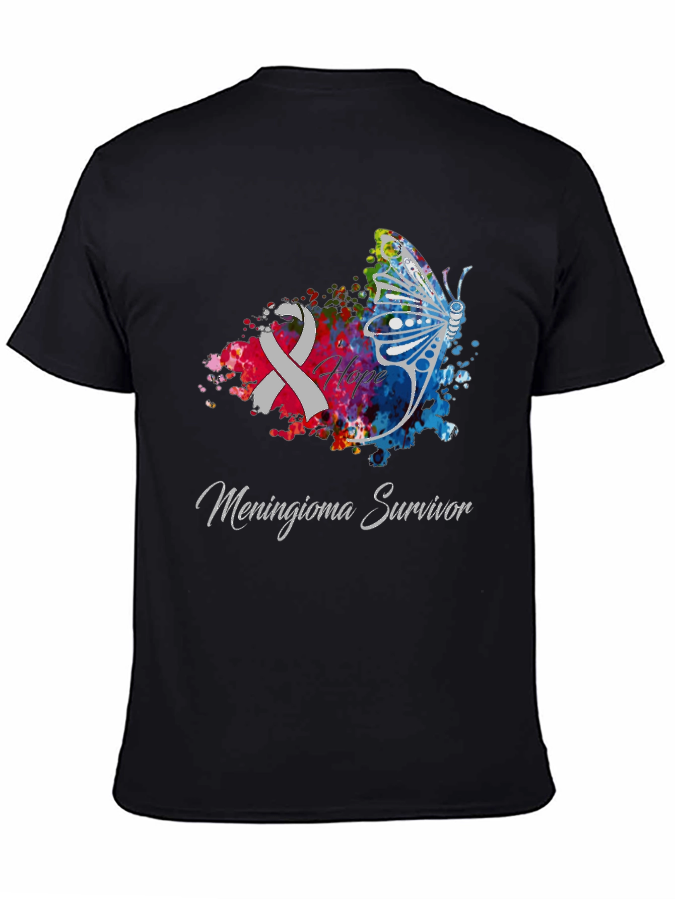 Meningioma Survivor Ribbon Butterfly T-Shirt