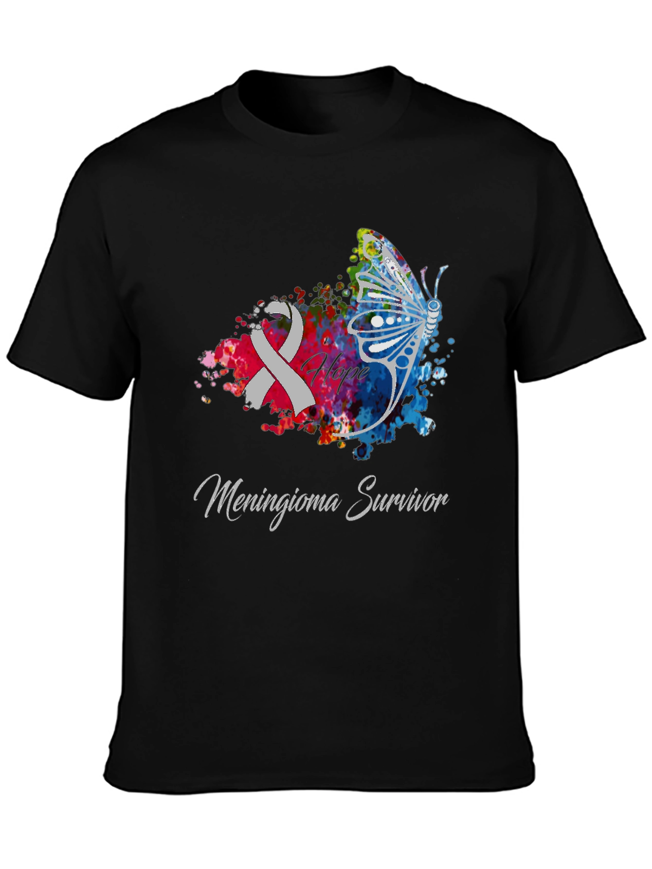 Meningioma Survivor Ribbon Butterfly T-Shirt