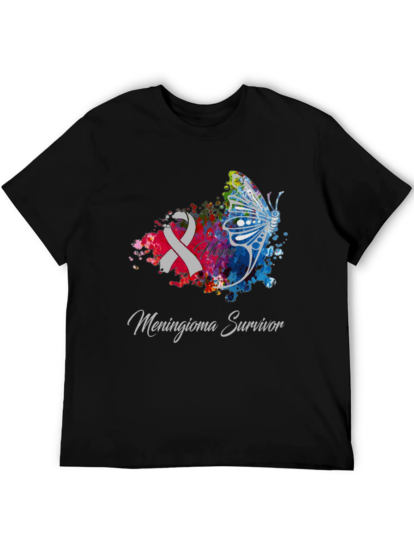 Meningioma Survivor Ribbon Butterfly T-Shirt