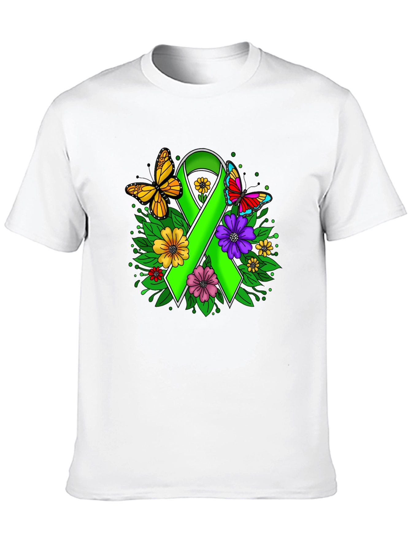 Green Ribbon Butterfly Graphic Tee