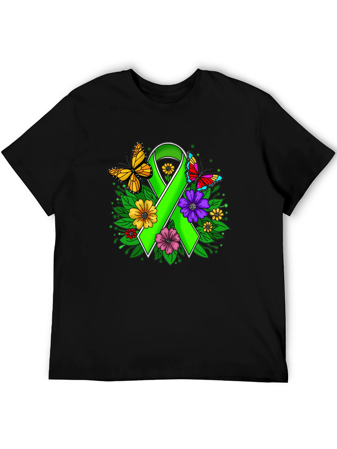 Green Ribbon Butterfly Graphic Tee