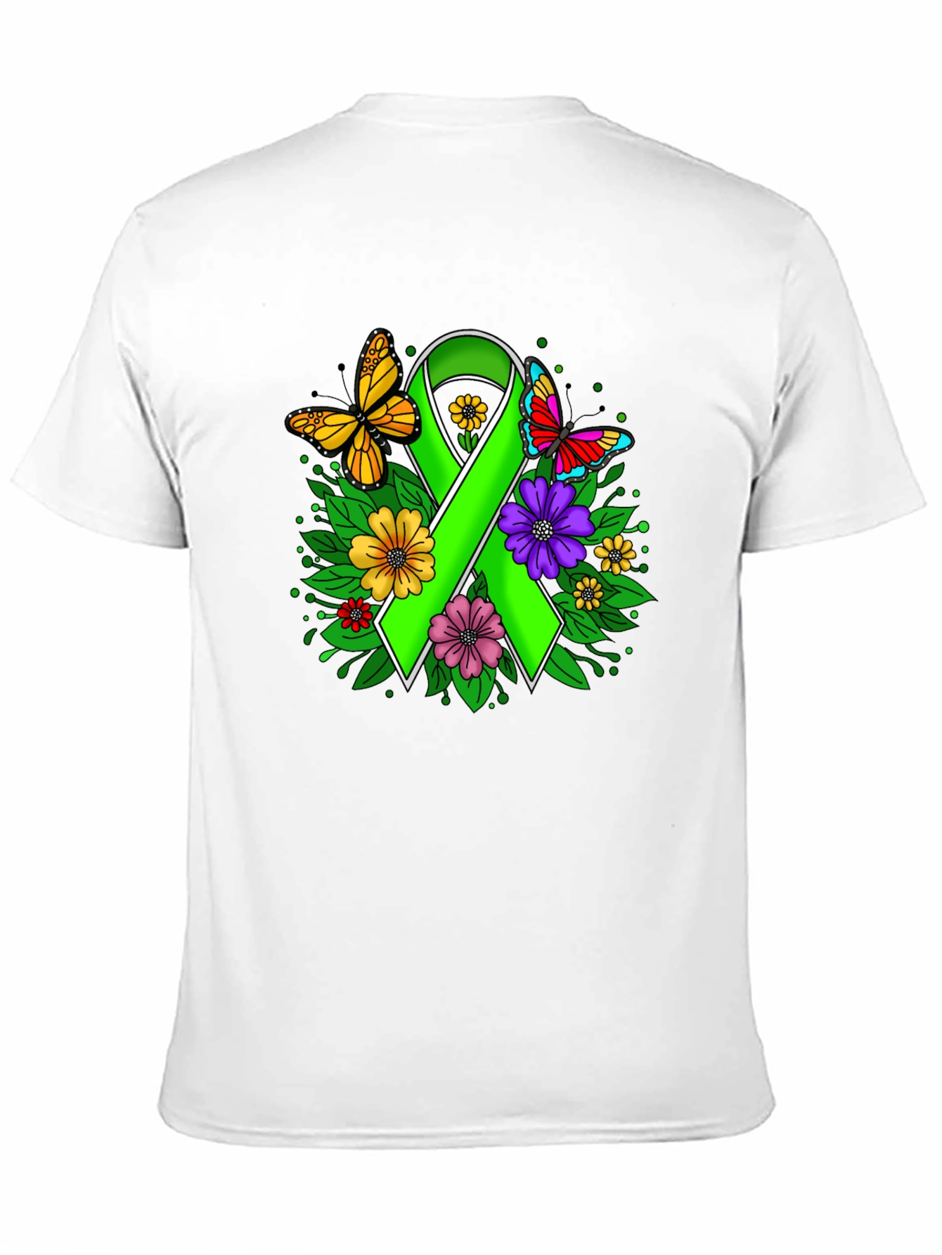 Green Ribbon Butterfly Graphic Tee