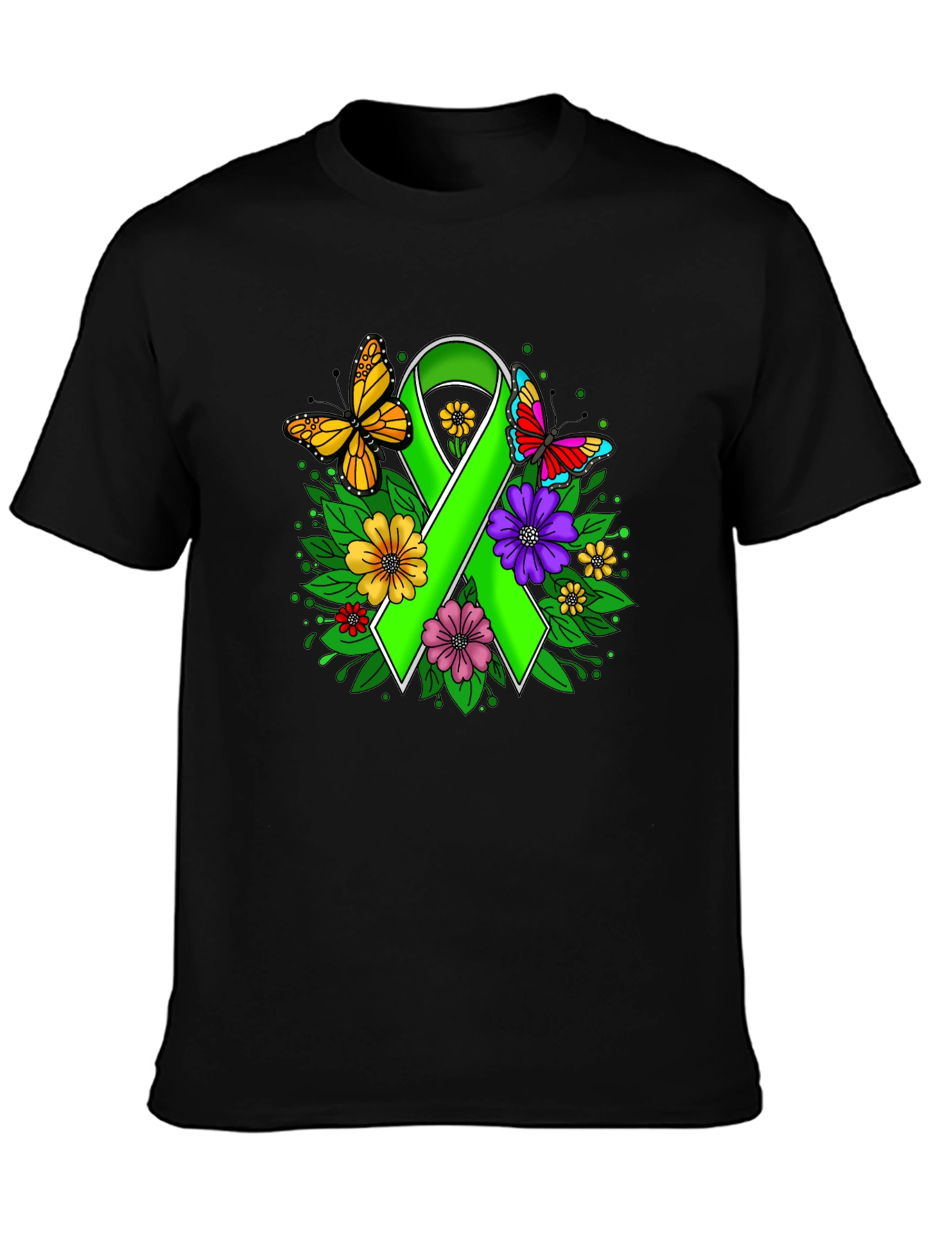 Green Ribbon Butterfly Graphic Tee
