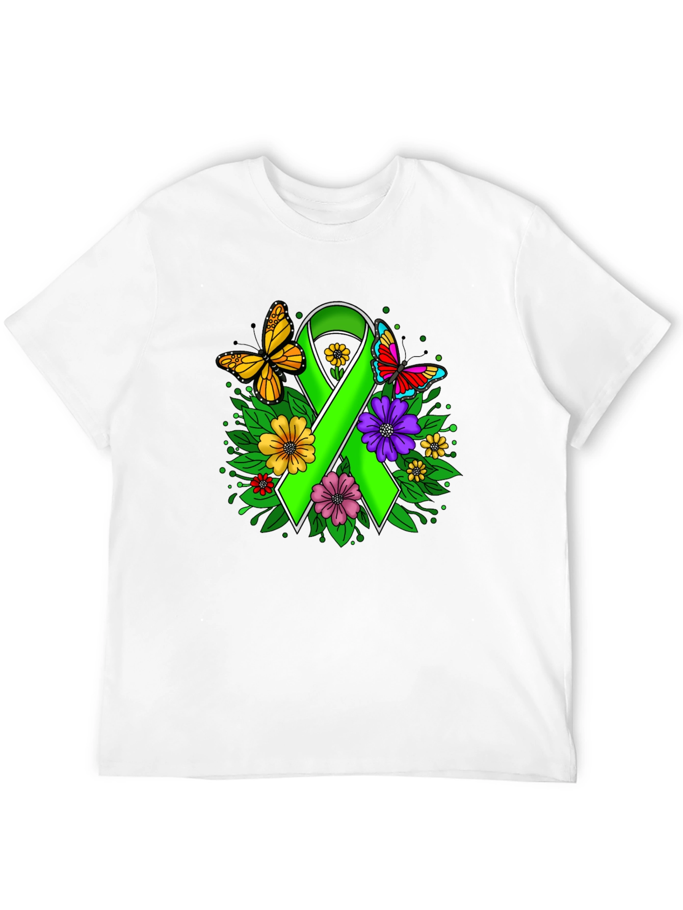 Green Ribbon Butterfly Graphic Tee