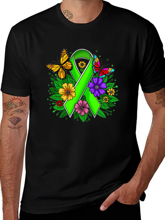 Green Ribbon Butterfly Graphic Tee