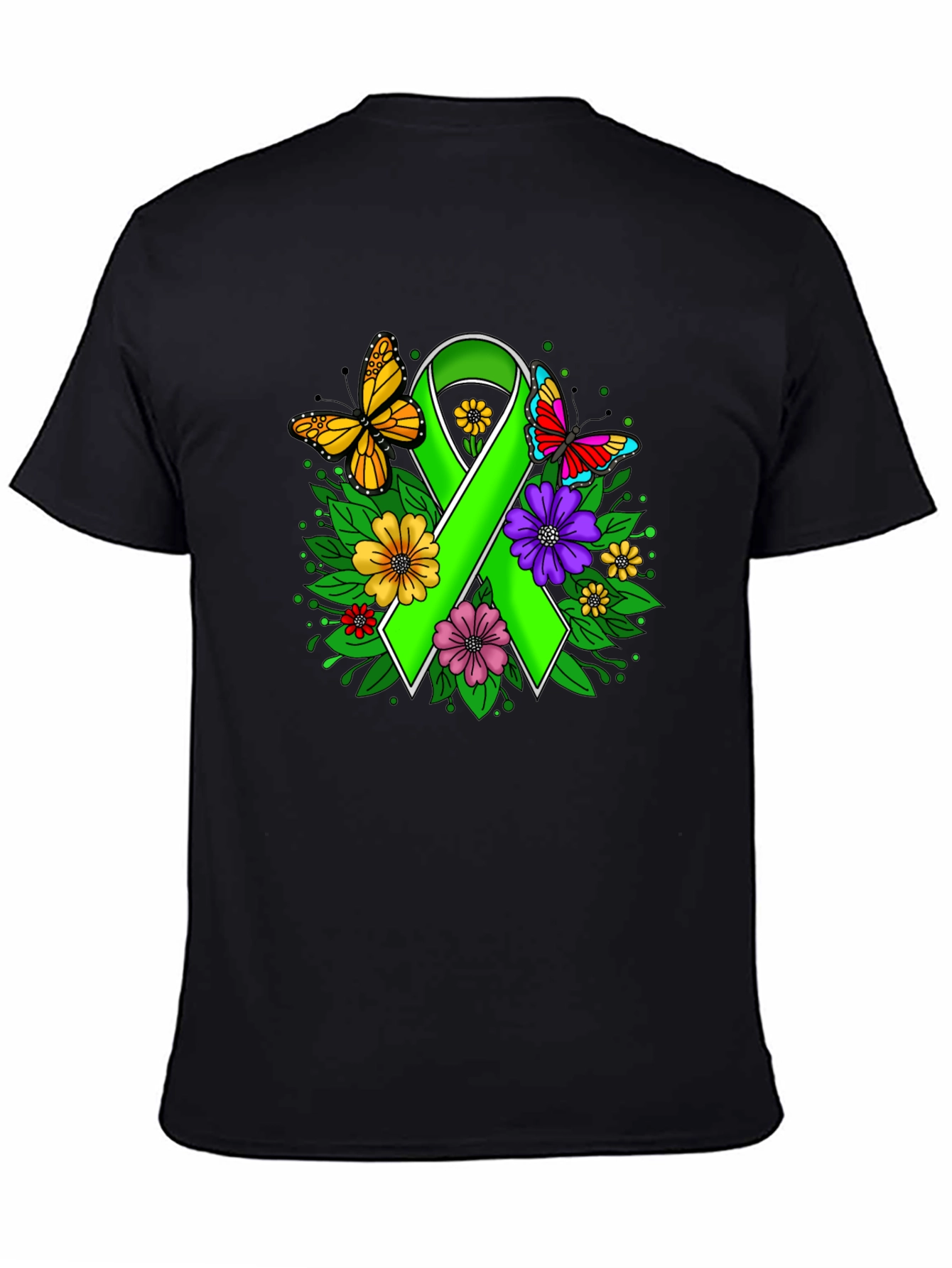 Green Ribbon Butterfly Graphic Tee