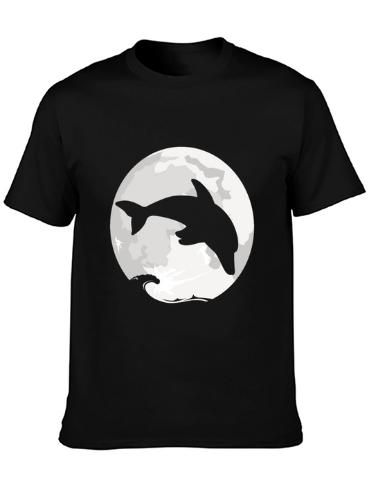 Dolphin Moon Graphic T-Shirt