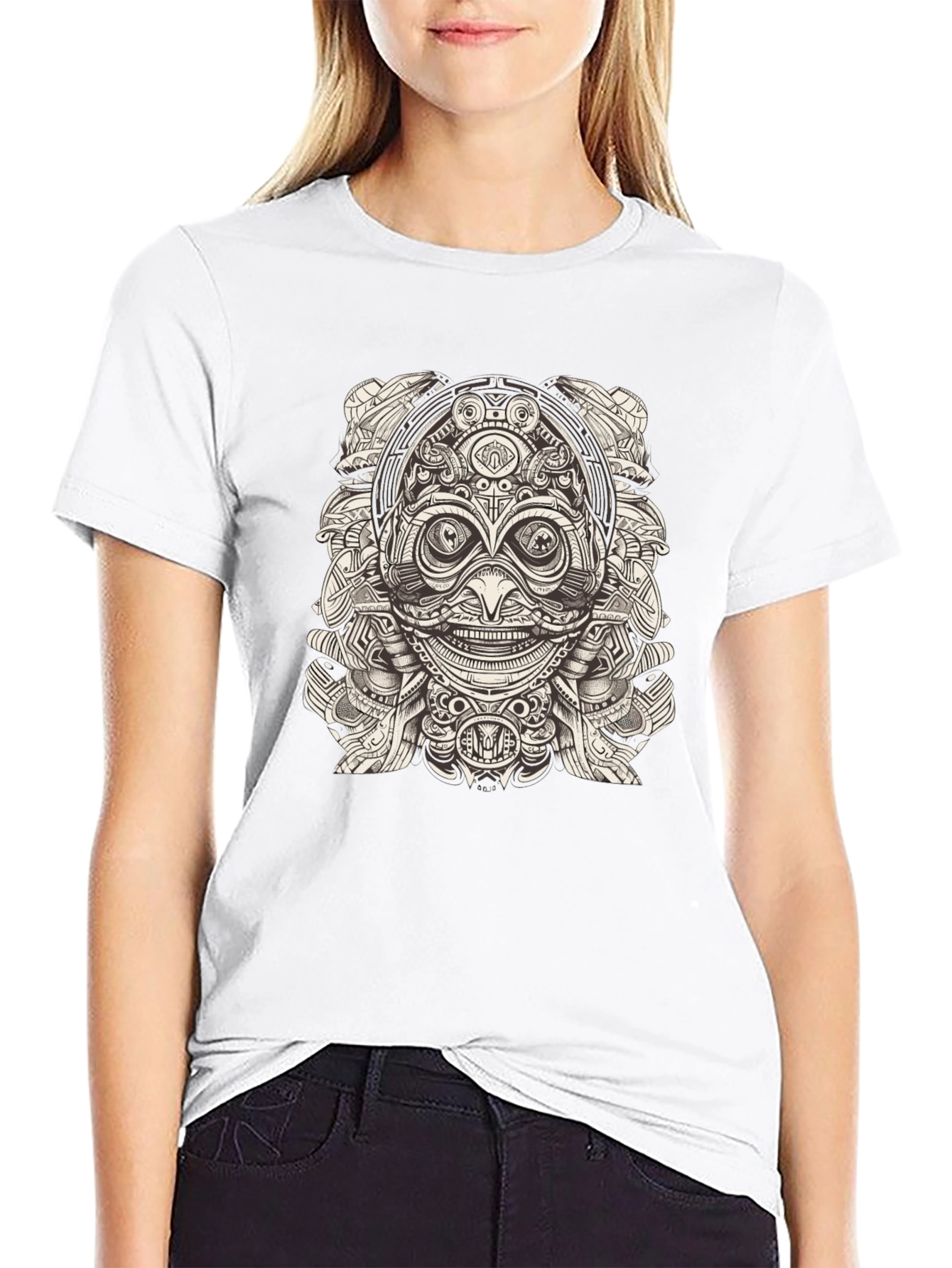 Tribal Mask Graphic T-Shirt - Unique Design