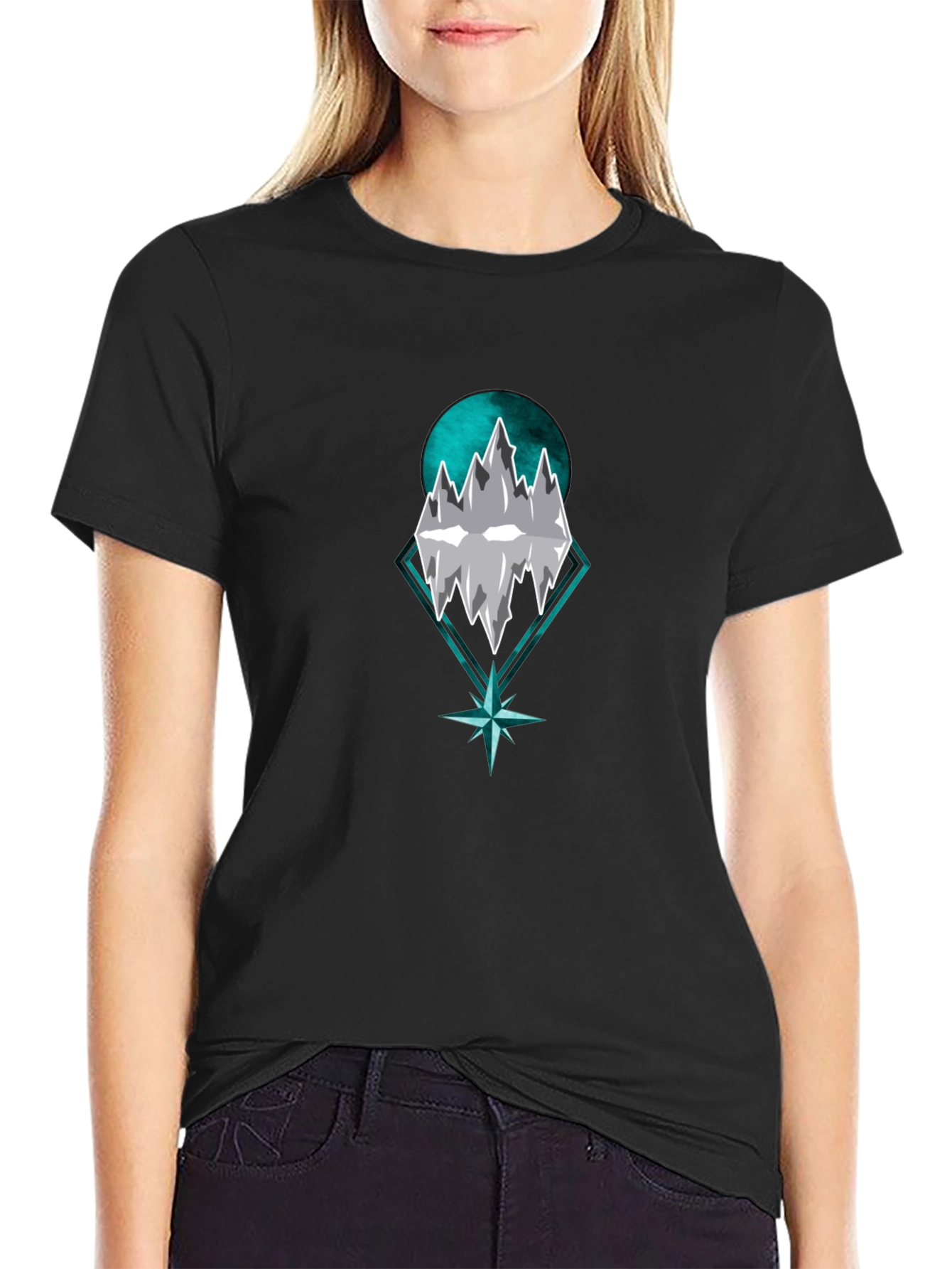 Mountain Peak Graphic Tee - Stylish Mens Black T-Shirt