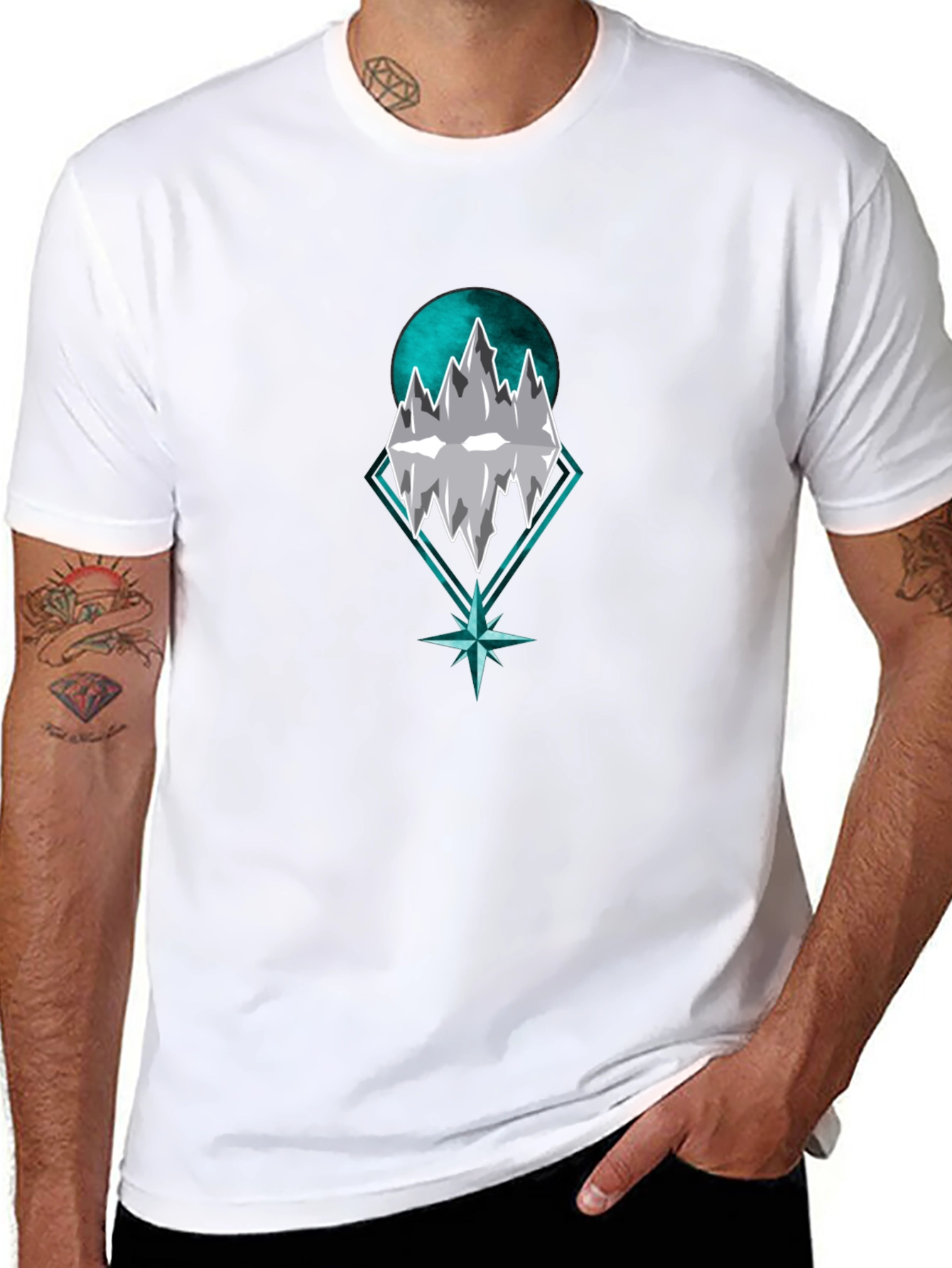 Mountain Peak Graphic Tee - Stylish Mens Black T-Shirt