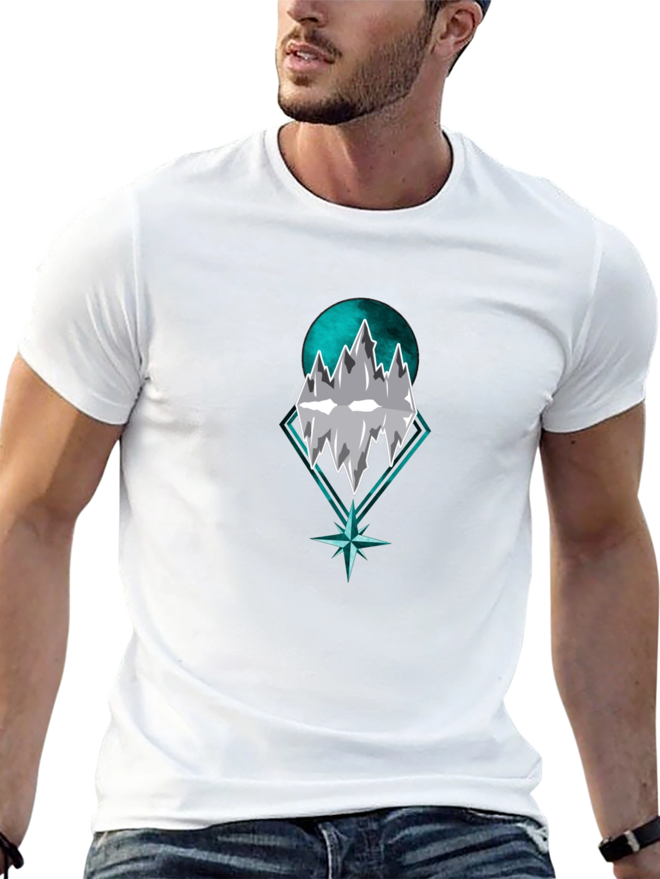 Mountain Peak Graphic Tee - Stylish Mens Black T-Shirt