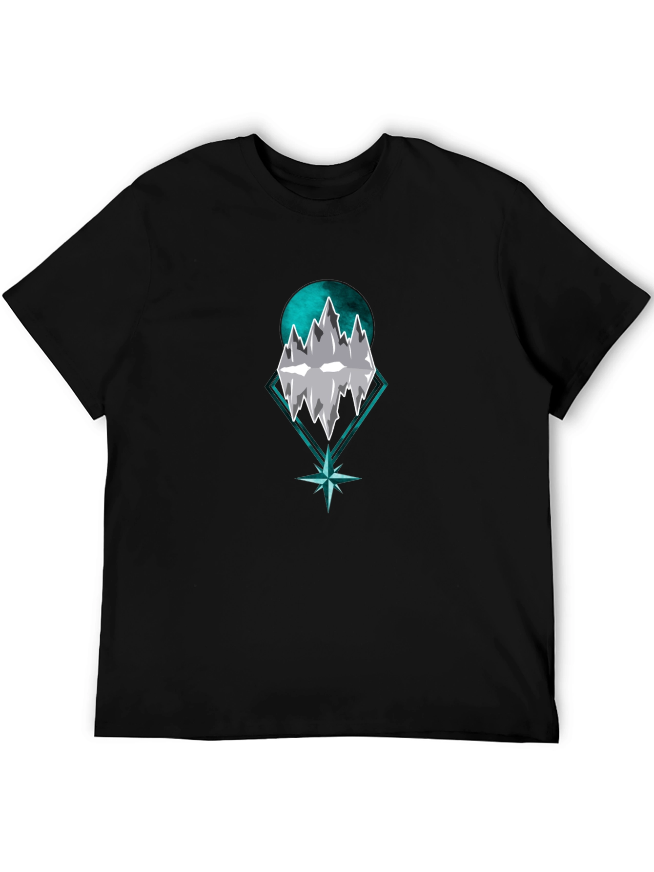 Mountain Peak Graphic Tee - Stylish Mens Black T-Shirt