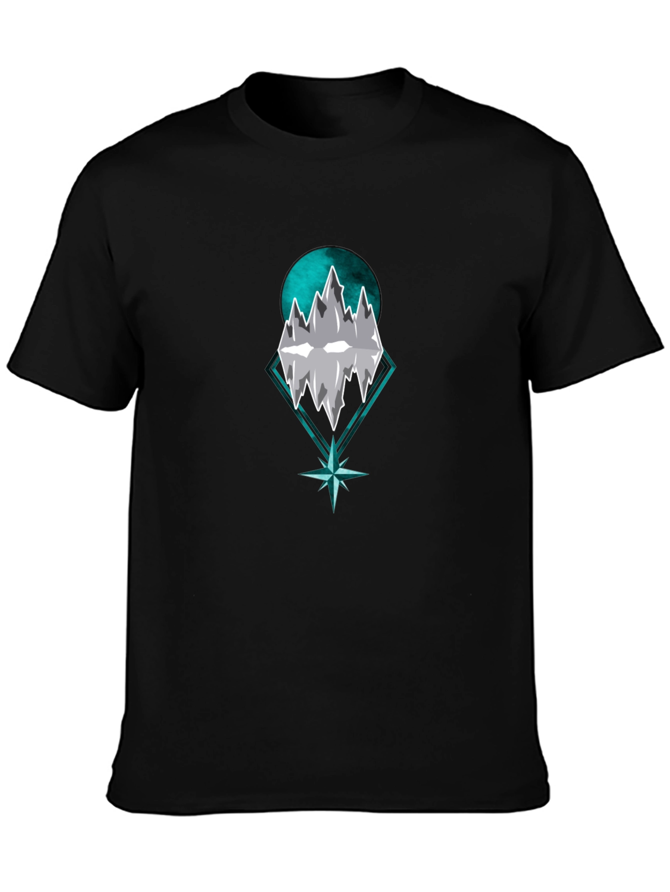 Mountain Peak Graphic Tee - Stylish Mens Black T-Shirt