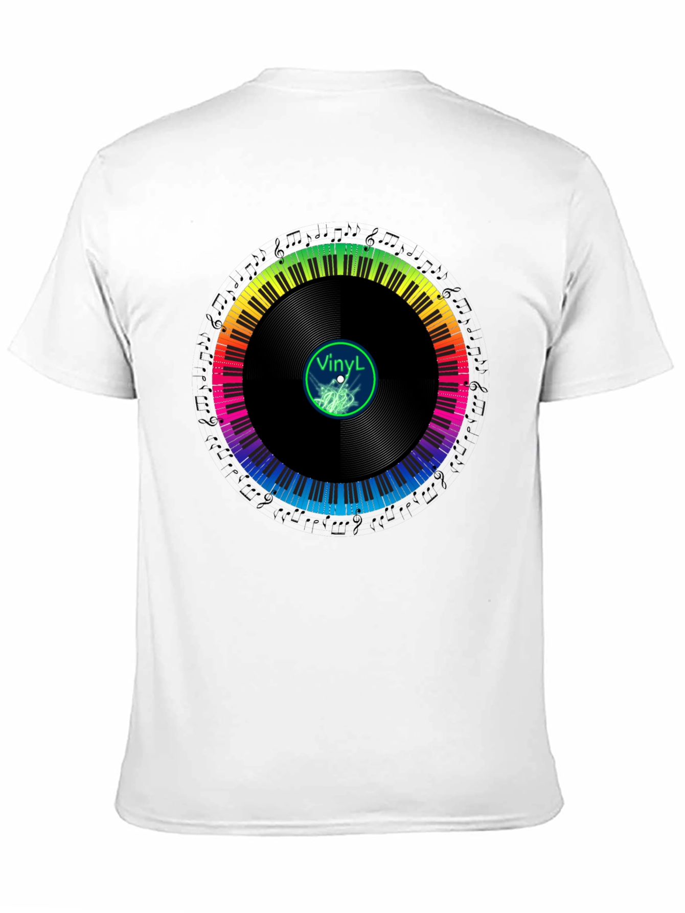 Rainbow Piano Vinyl Record T-Shirt