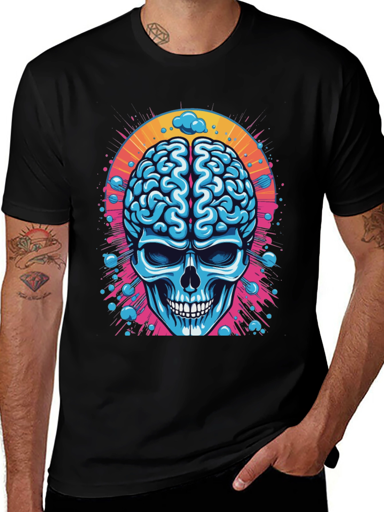 Brain Skull Graphic T-Shirt - Unique Design