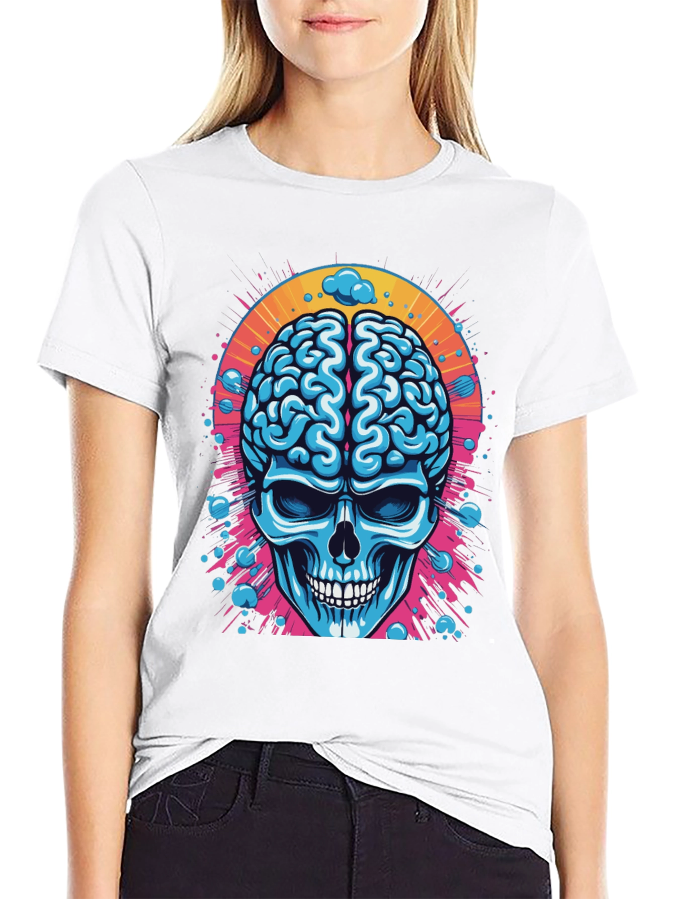 Brain Skull Graphic T-Shirt - Unique Design