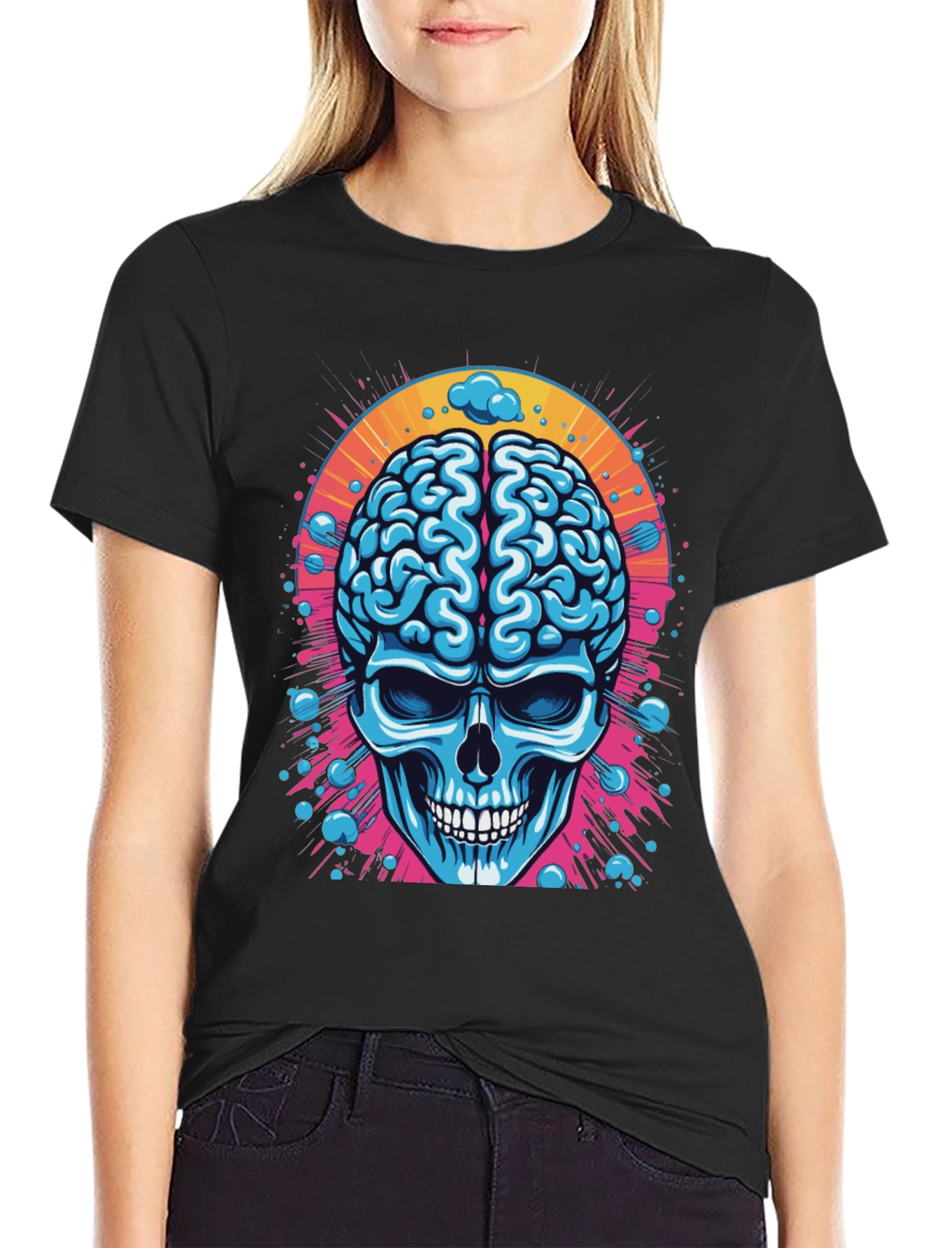 Brain Skull Graphic T-Shirt - Unique Design