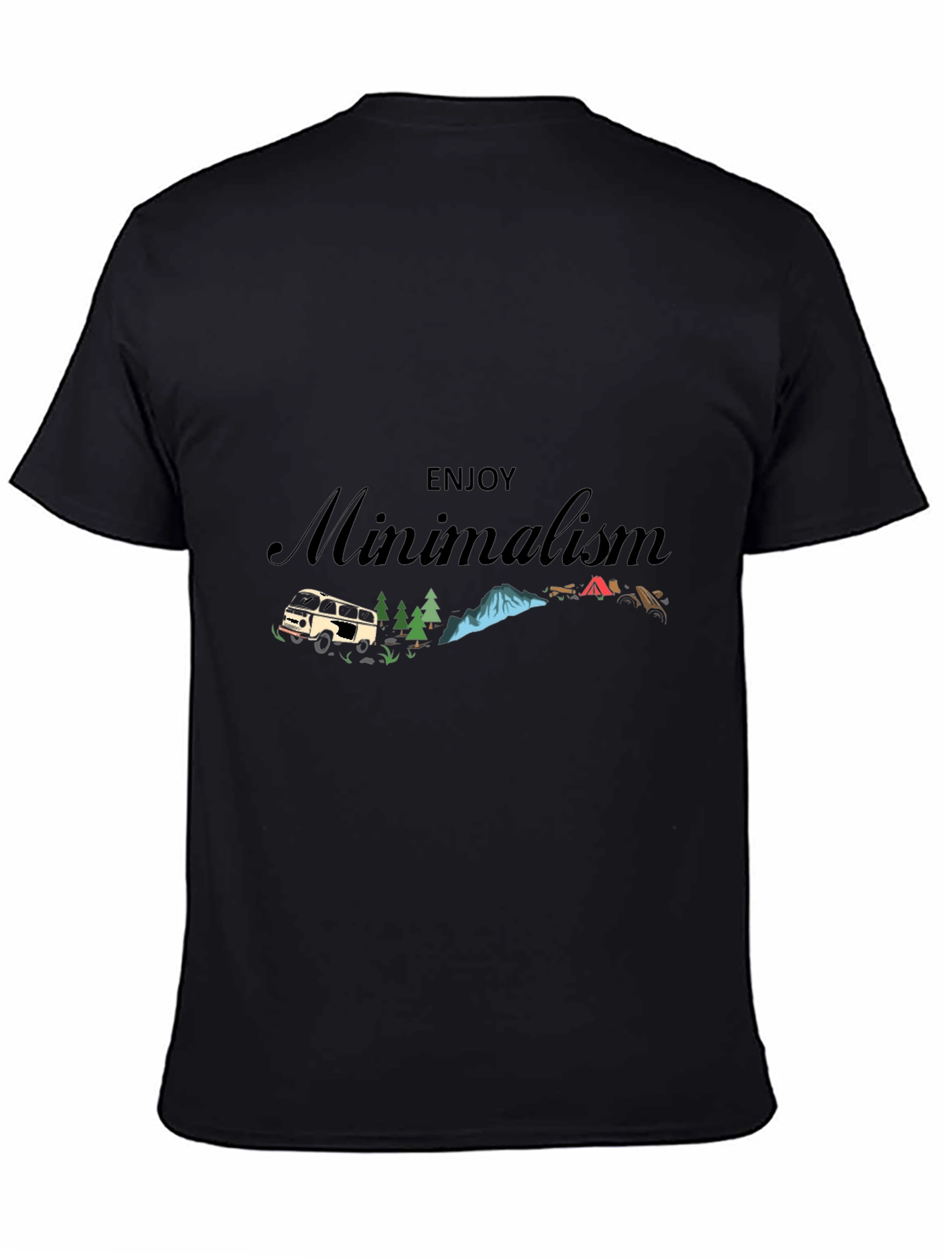Minimalist Camping T-Shirt - Enjoy Outdoors