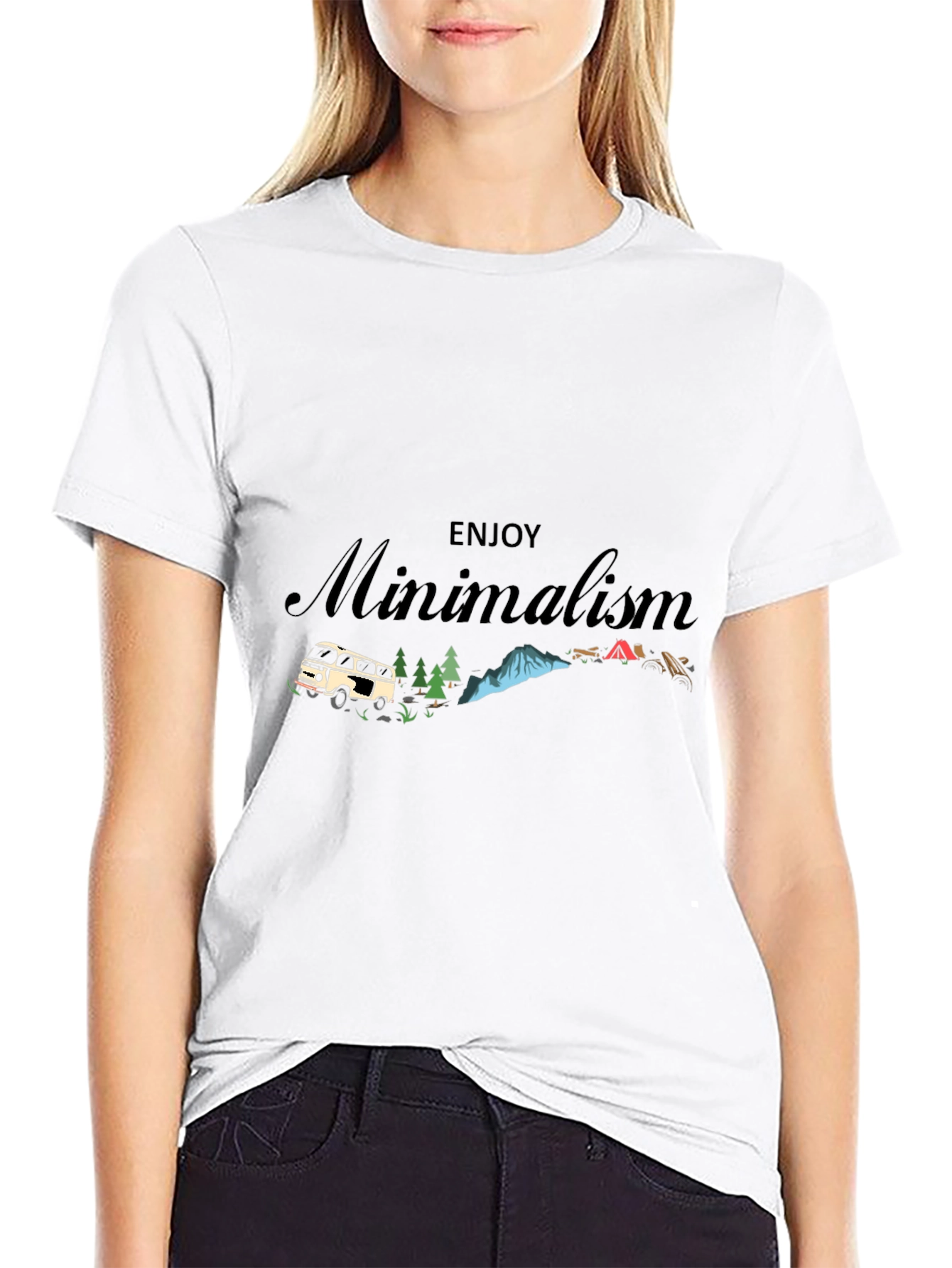 Minimalist Camping T-Shirt - Enjoy Outdoors