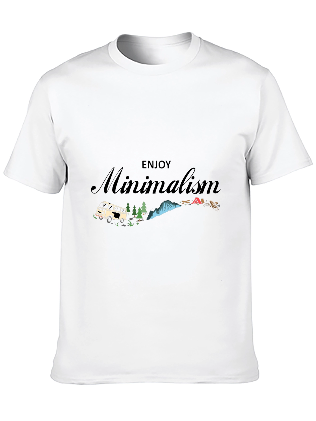 Minimalist Camping T-Shirt - Enjoy Outdoors