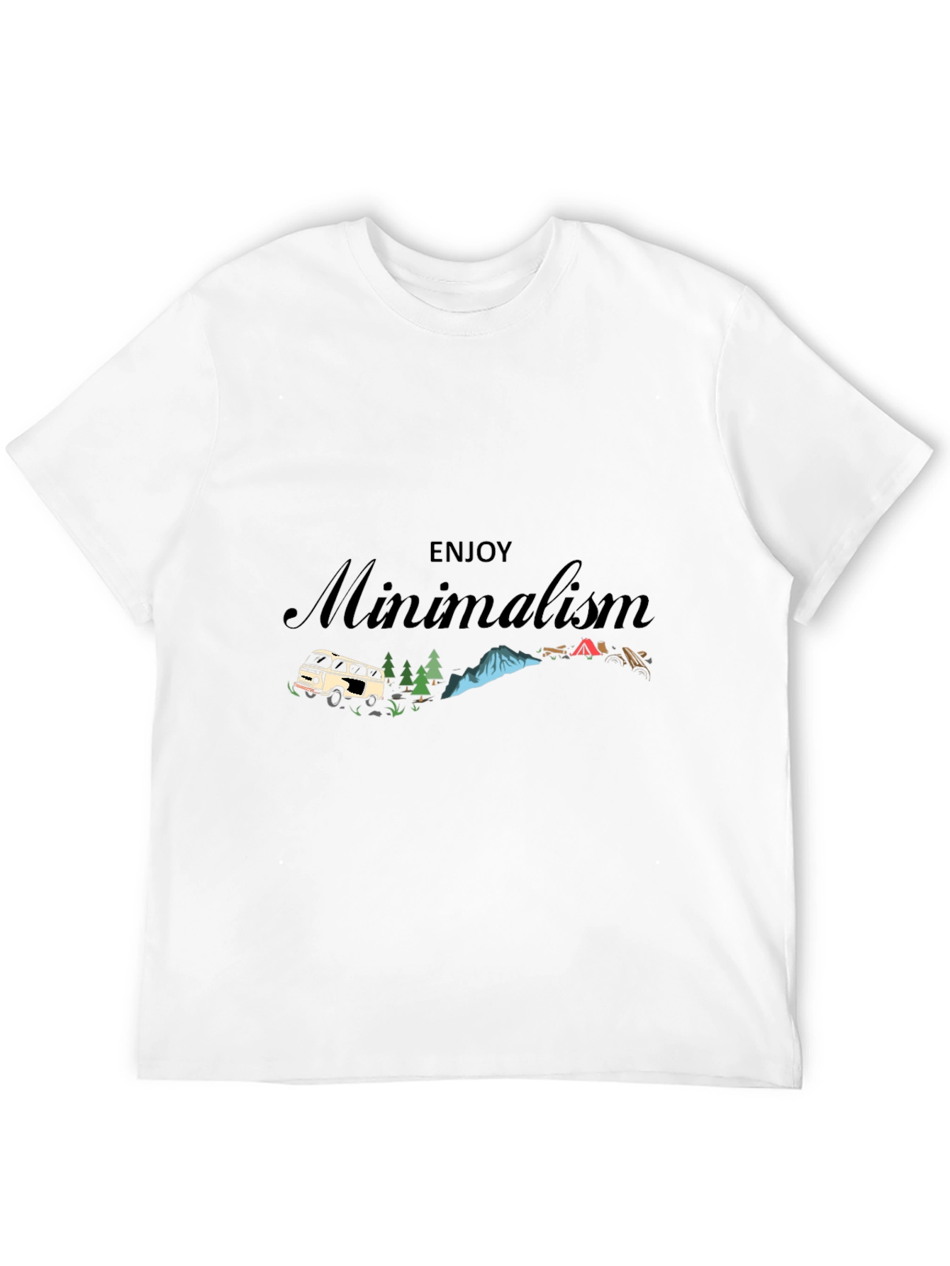 Minimalist Camping T-Shirt - Enjoy Outdoors