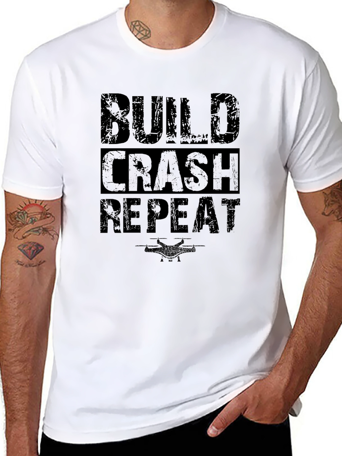 Build Crash Repeat Drone T-Shirt