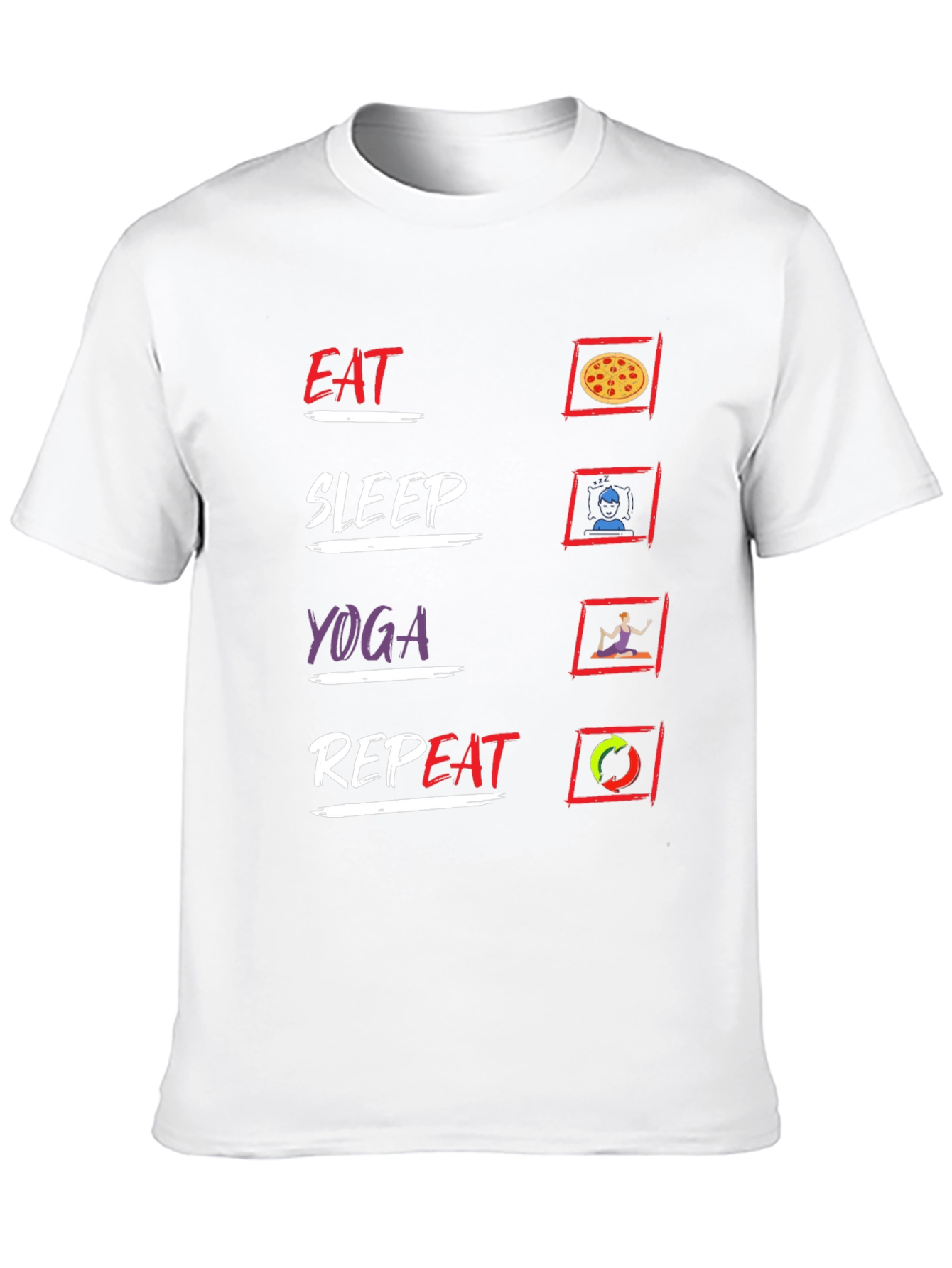 Eat Sleep Yoga Repeat Black T-Shirt