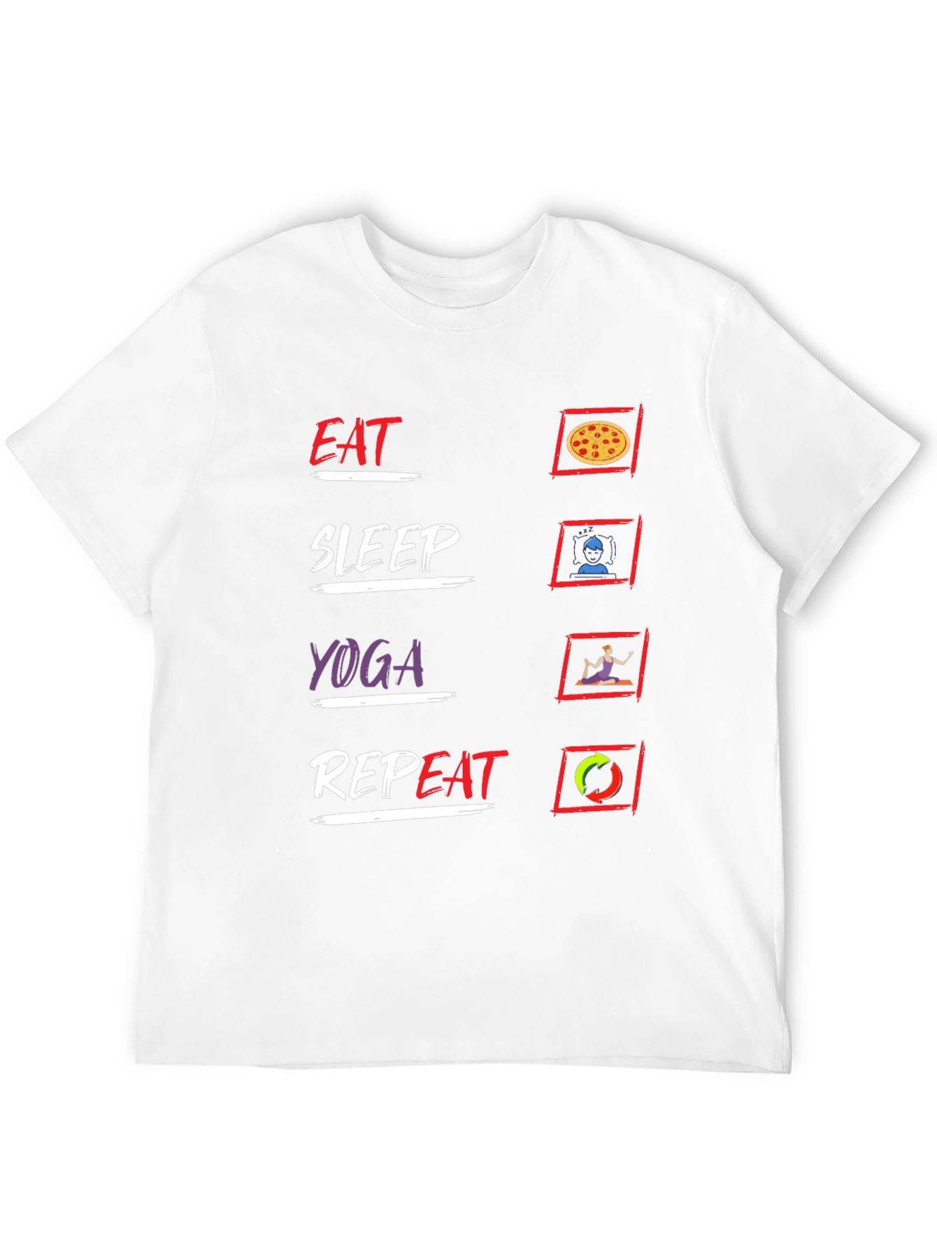 Eat Sleep Yoga Repeat Black T-Shirt