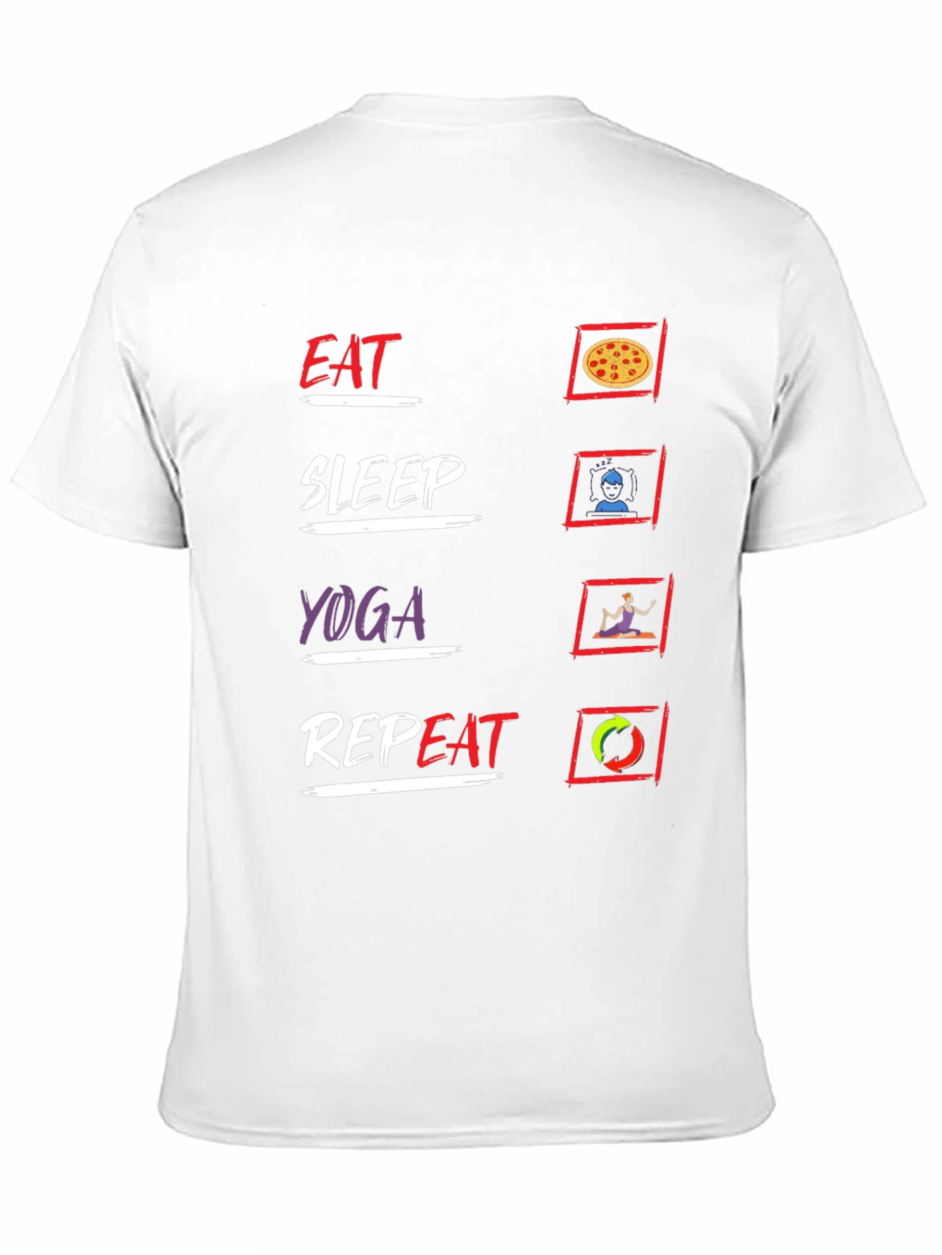 Eat Sleep Yoga Repeat Black T-Shirt