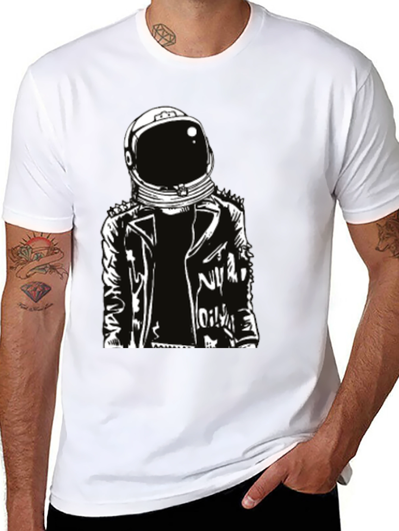 Astronaut Graphic Print T-Shirt - Cool Space Tee