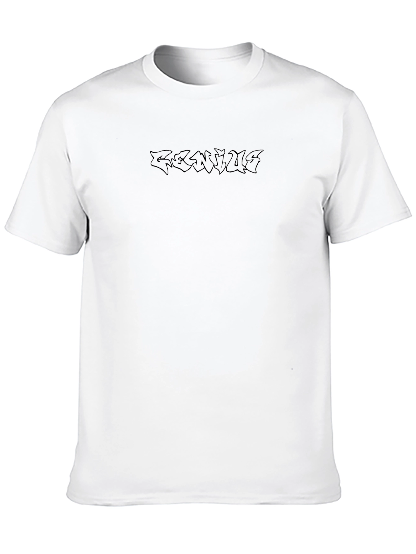 GENIUS Print Black Crew Neck T-Shirt
