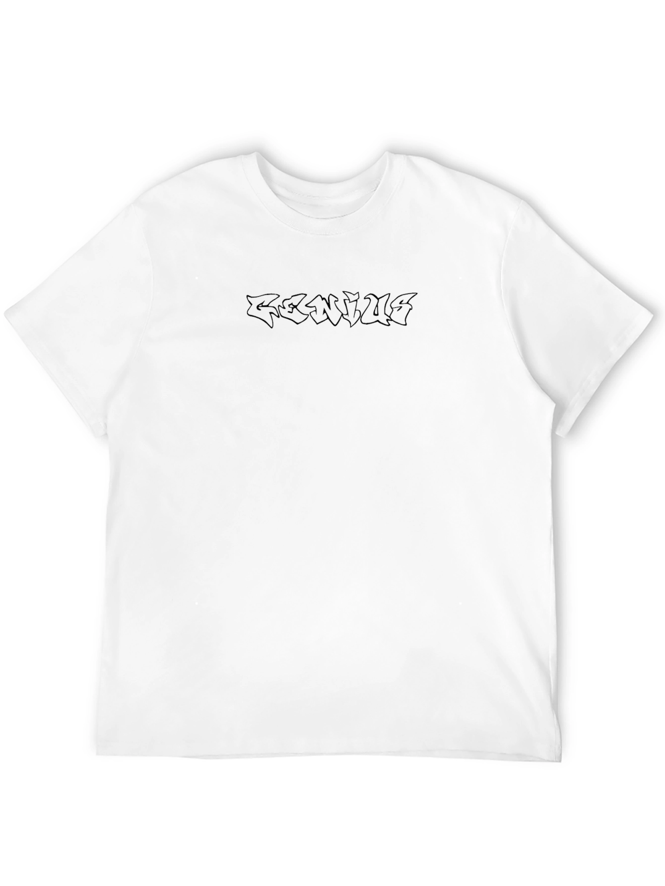 GENIUS Print Black Crew Neck T-Shirt