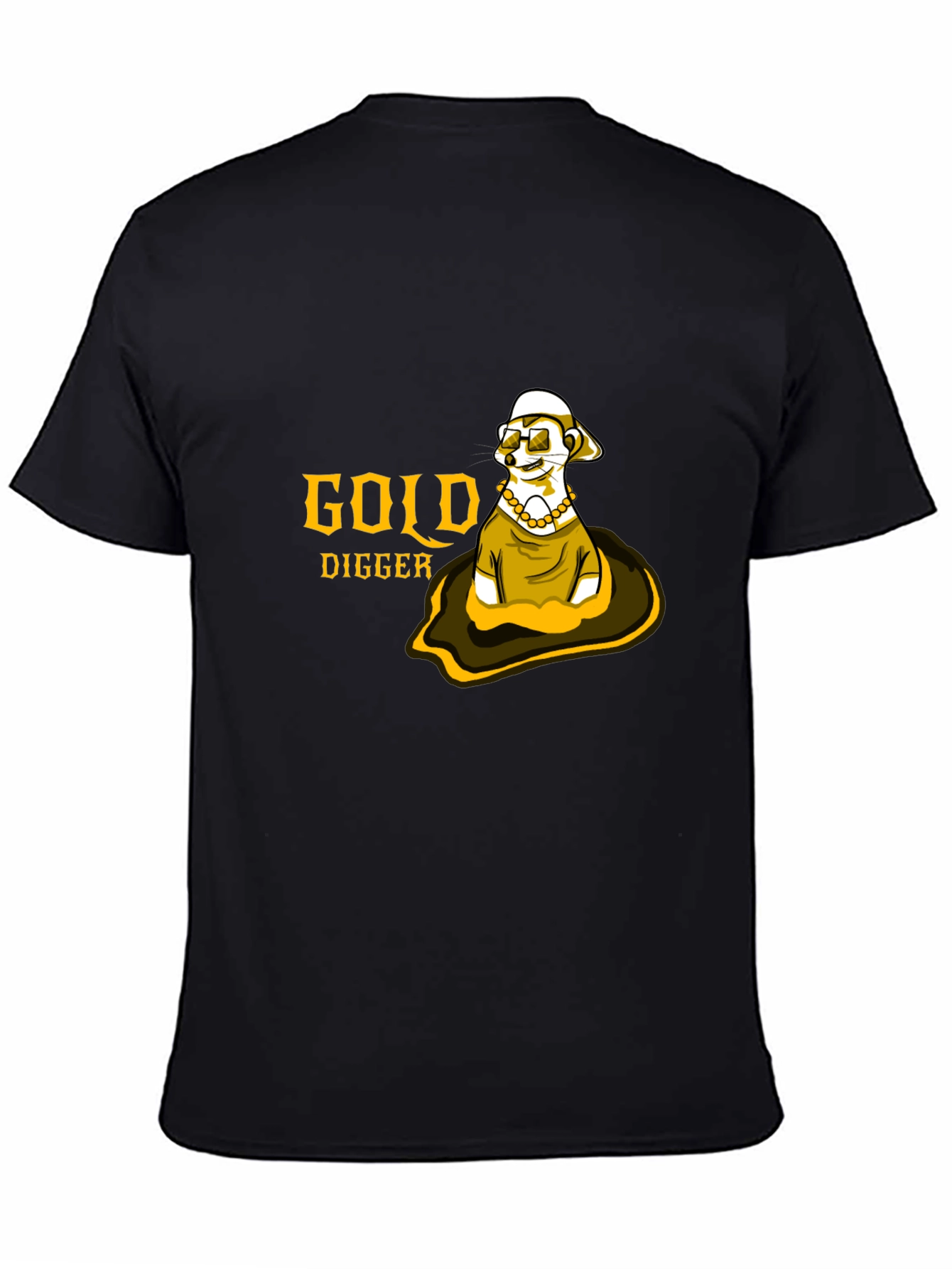 Gold Digger Meerkat Graphic Tee - Black