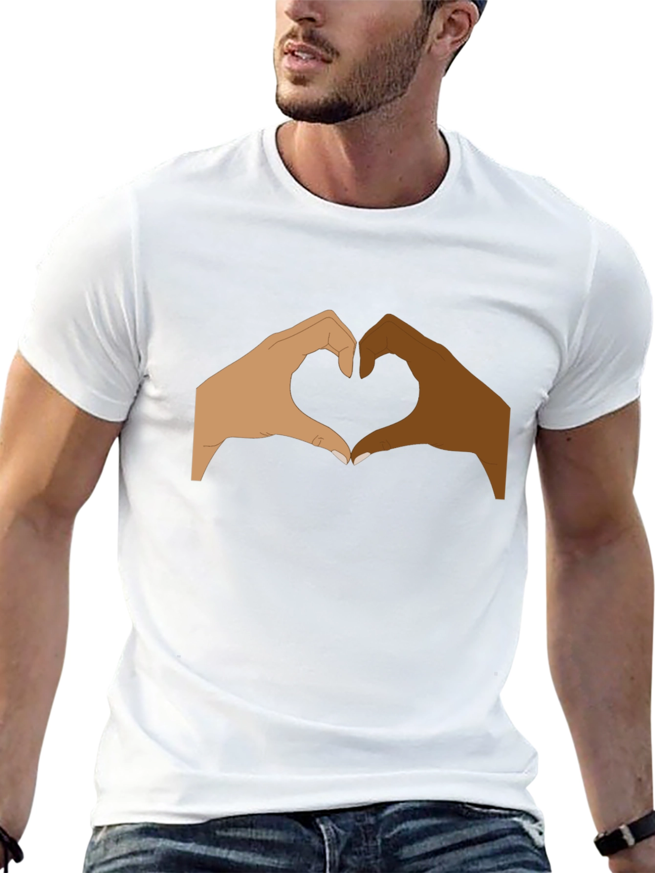 Unity Heart Hands Graphic Tee - Black