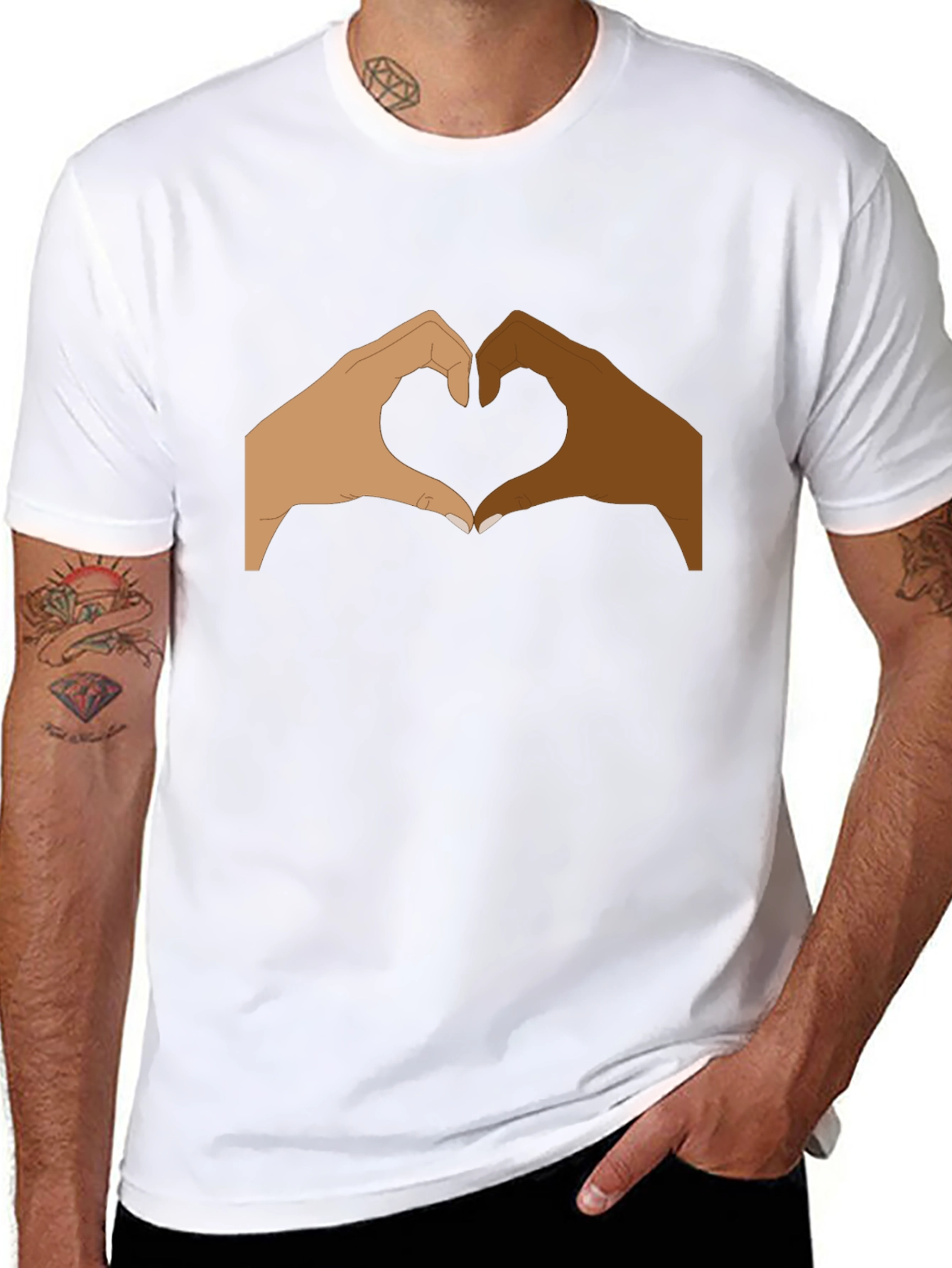 Unity Heart Hands Graphic Tee - Black