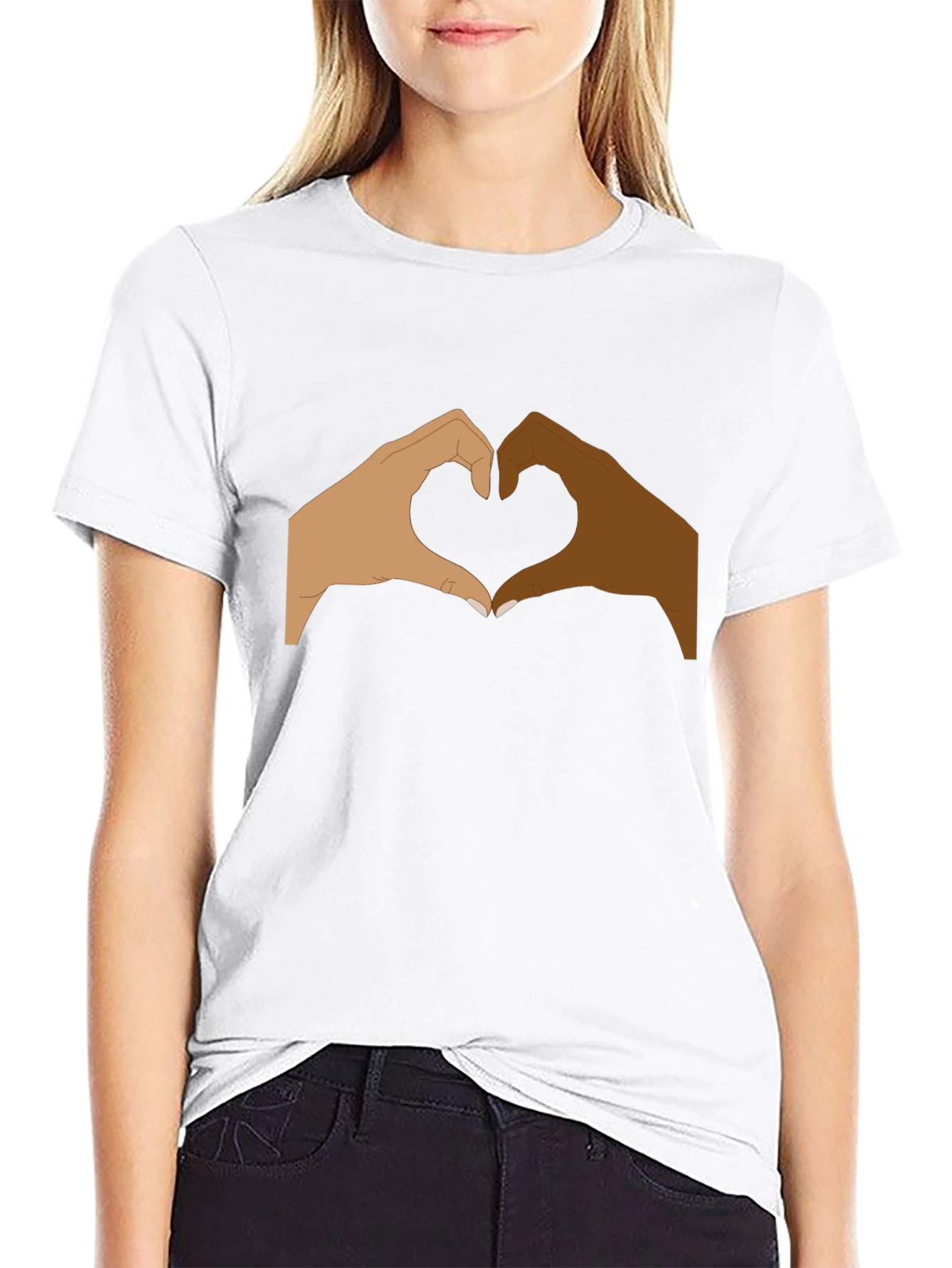 Unity Heart Hands Graphic Tee - Black