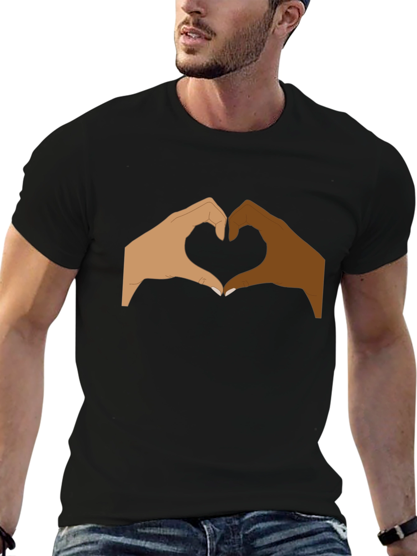 Unity Heart Hands Graphic Tee - Black