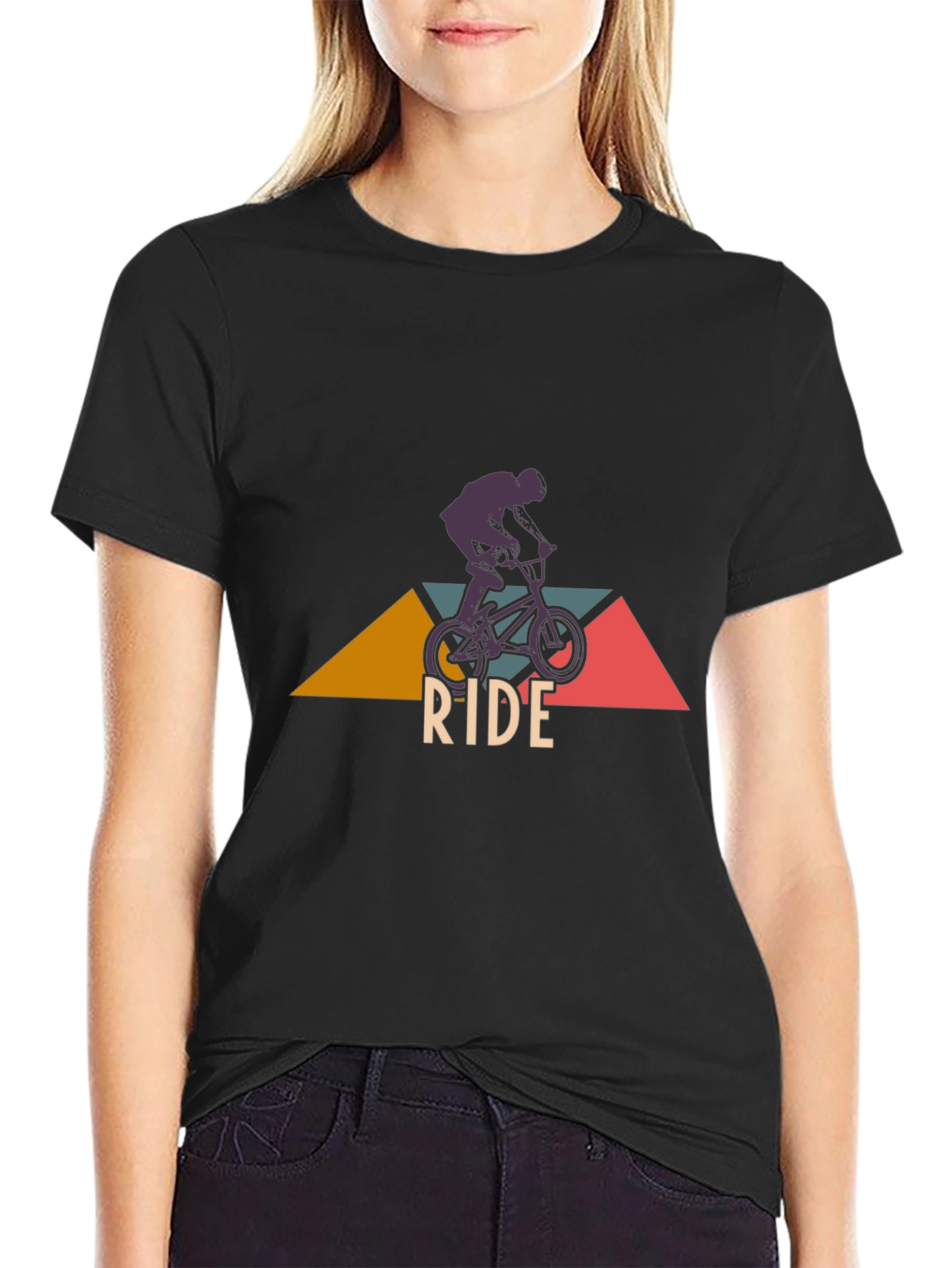 BMX Ride Graphic Tee - Black Cotton T-Shirt