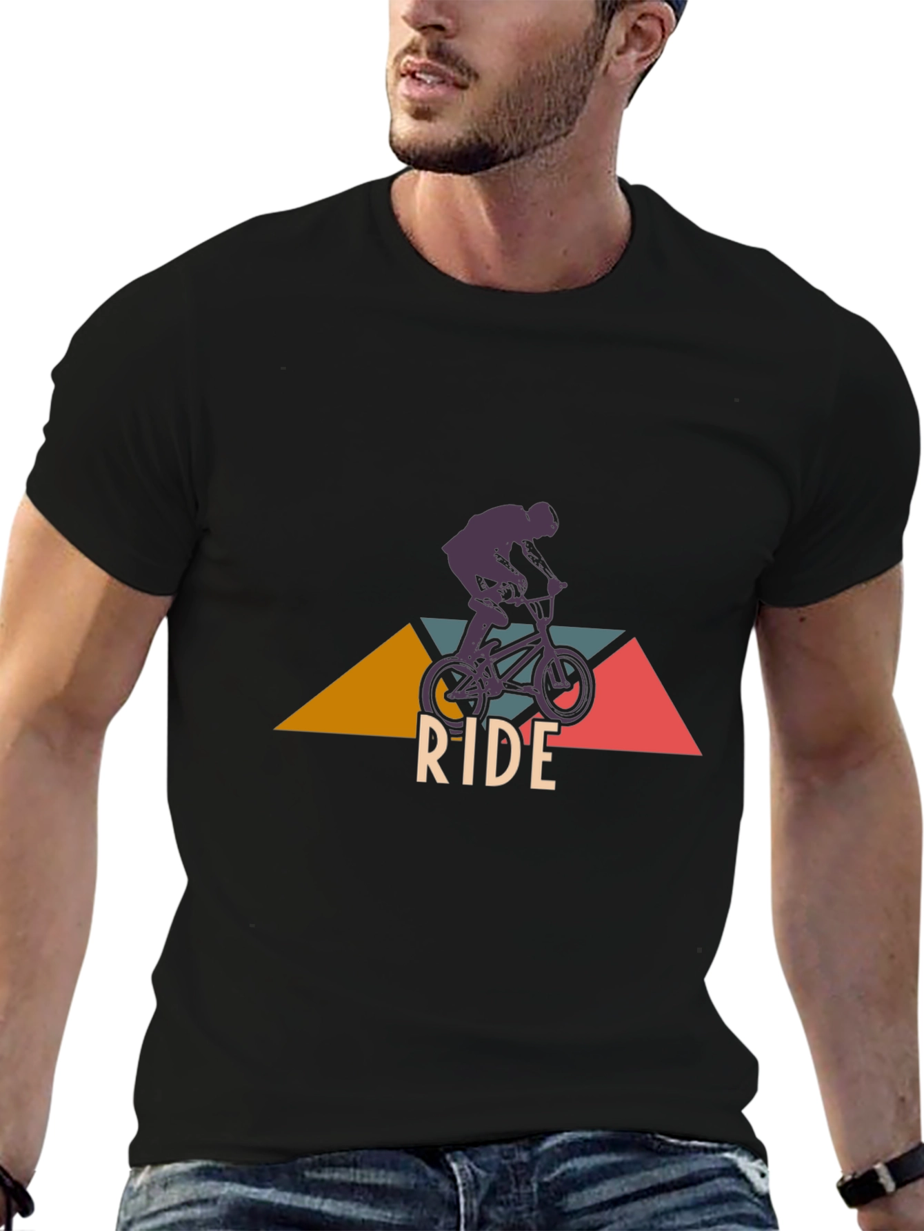 BMX Ride Graphic Tee - Black Cotton T-Shirt
