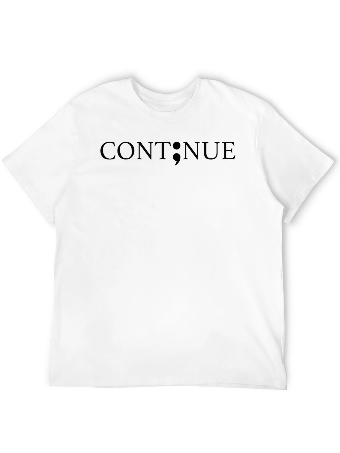 Continue Semicolon Graphic Tee - Motivational Shirt