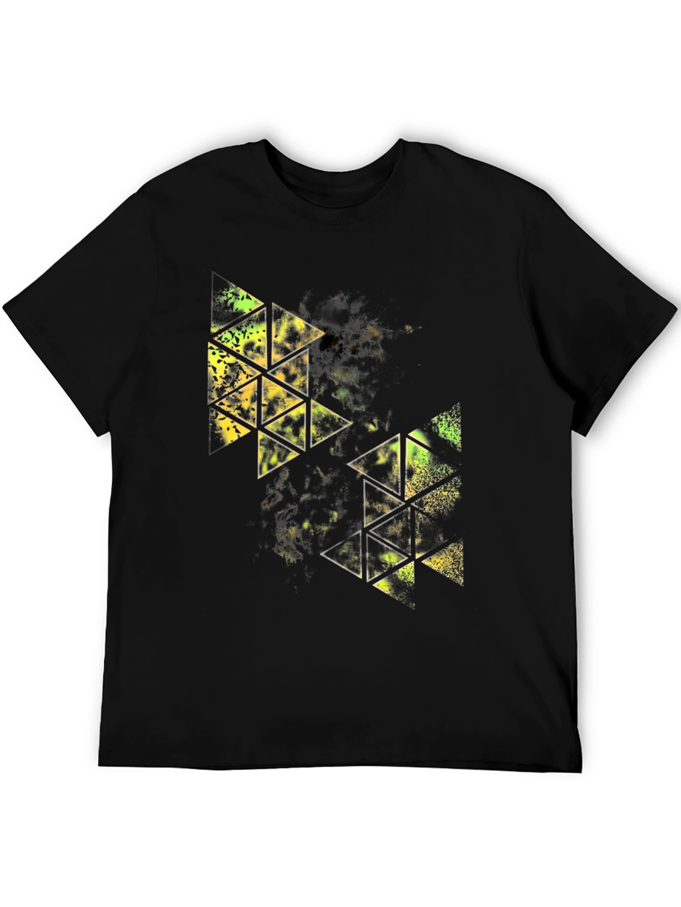Geometric Triangle Graphic Black T-Shirt