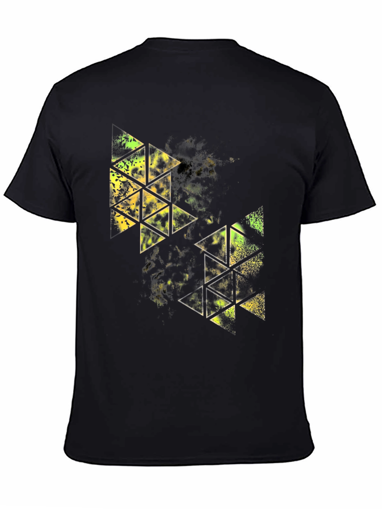 Geometric Triangle Graphic Black T-Shirt