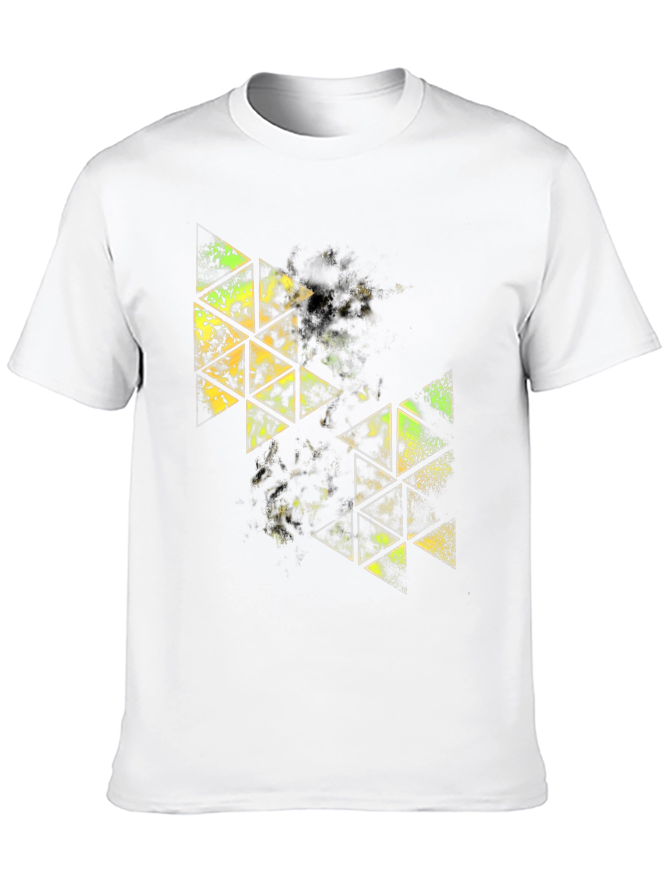 Geometric Triangle Graphic Black T-Shirt