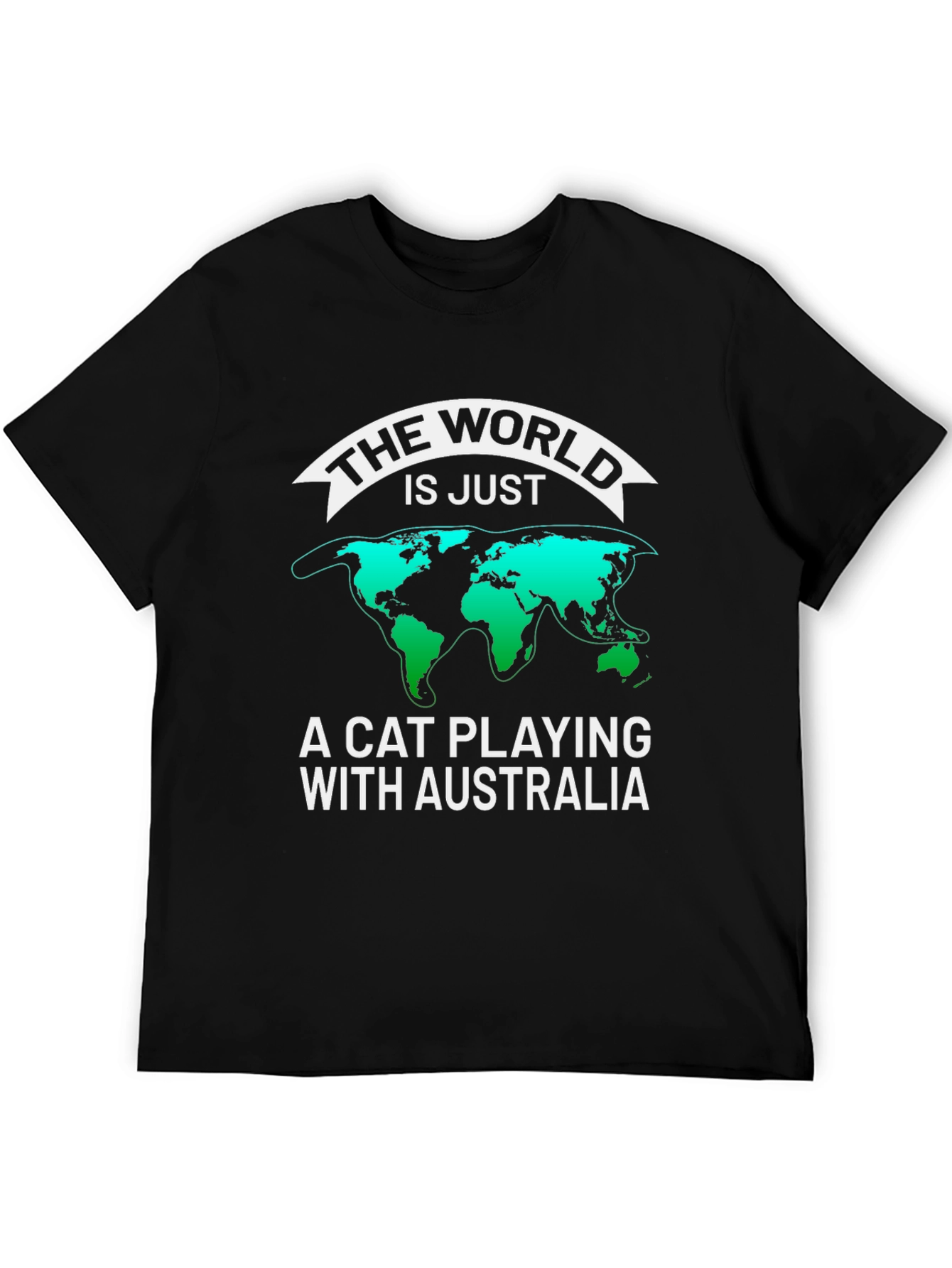 Cat Playing with Australia Graphic T-Shirt