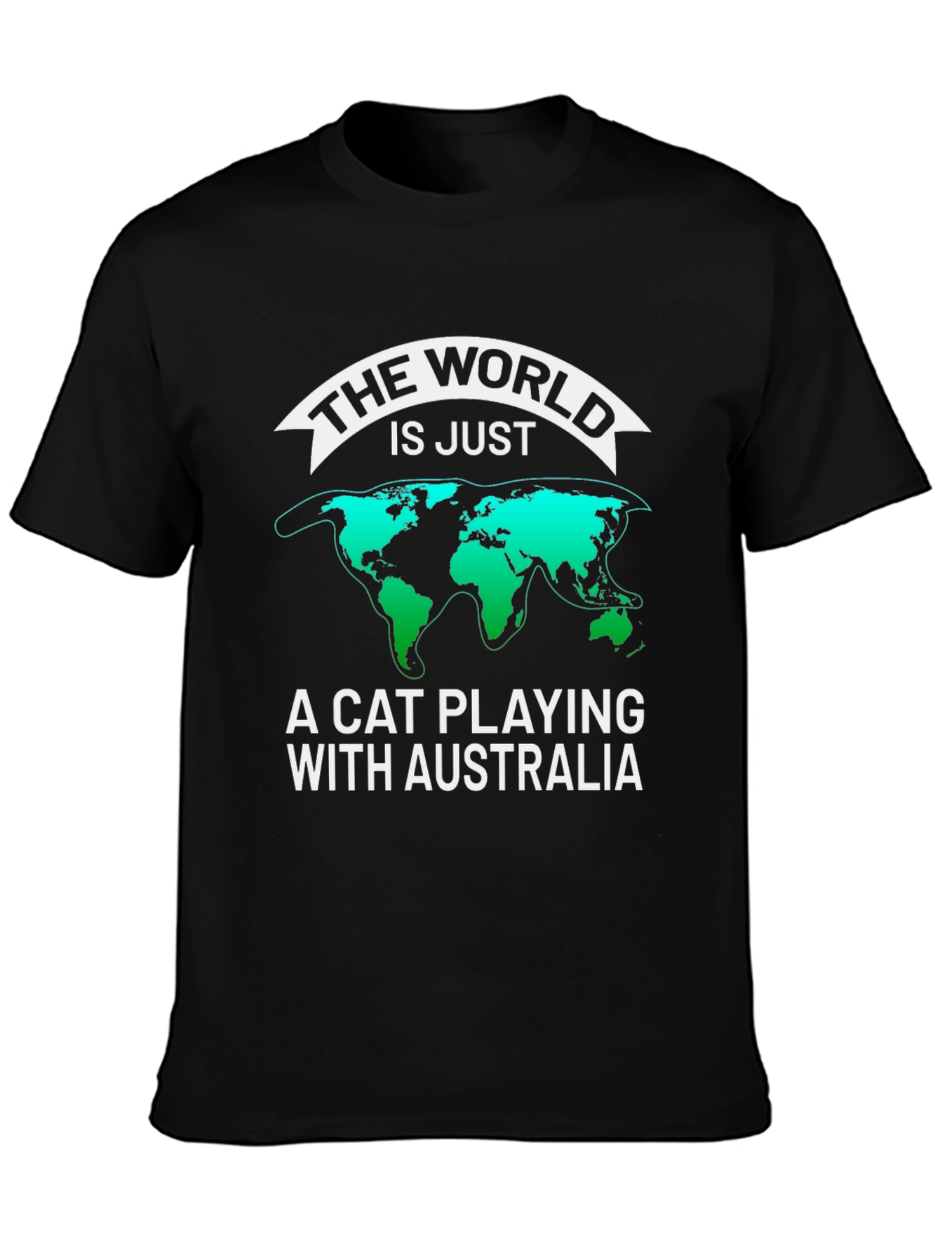 Cat Playing with Australia Graphic T-Shirt
