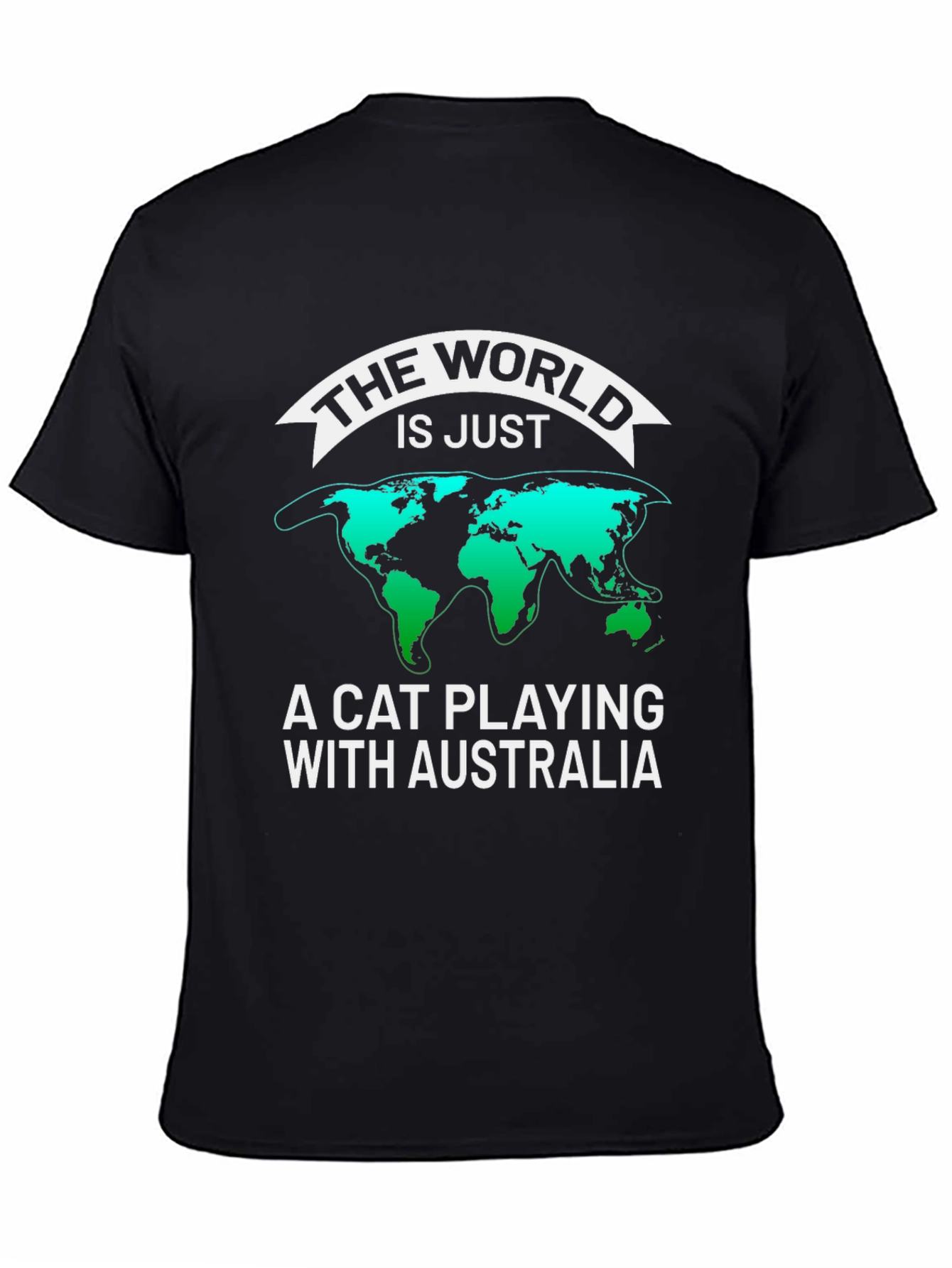 Cat Playing with Australia Graphic T-Shirt