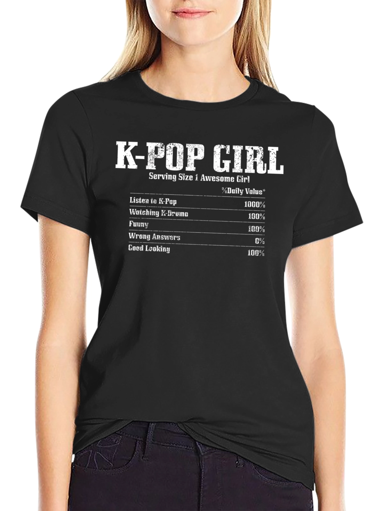 K-POP Girl Nutrition Facts T-Shirt