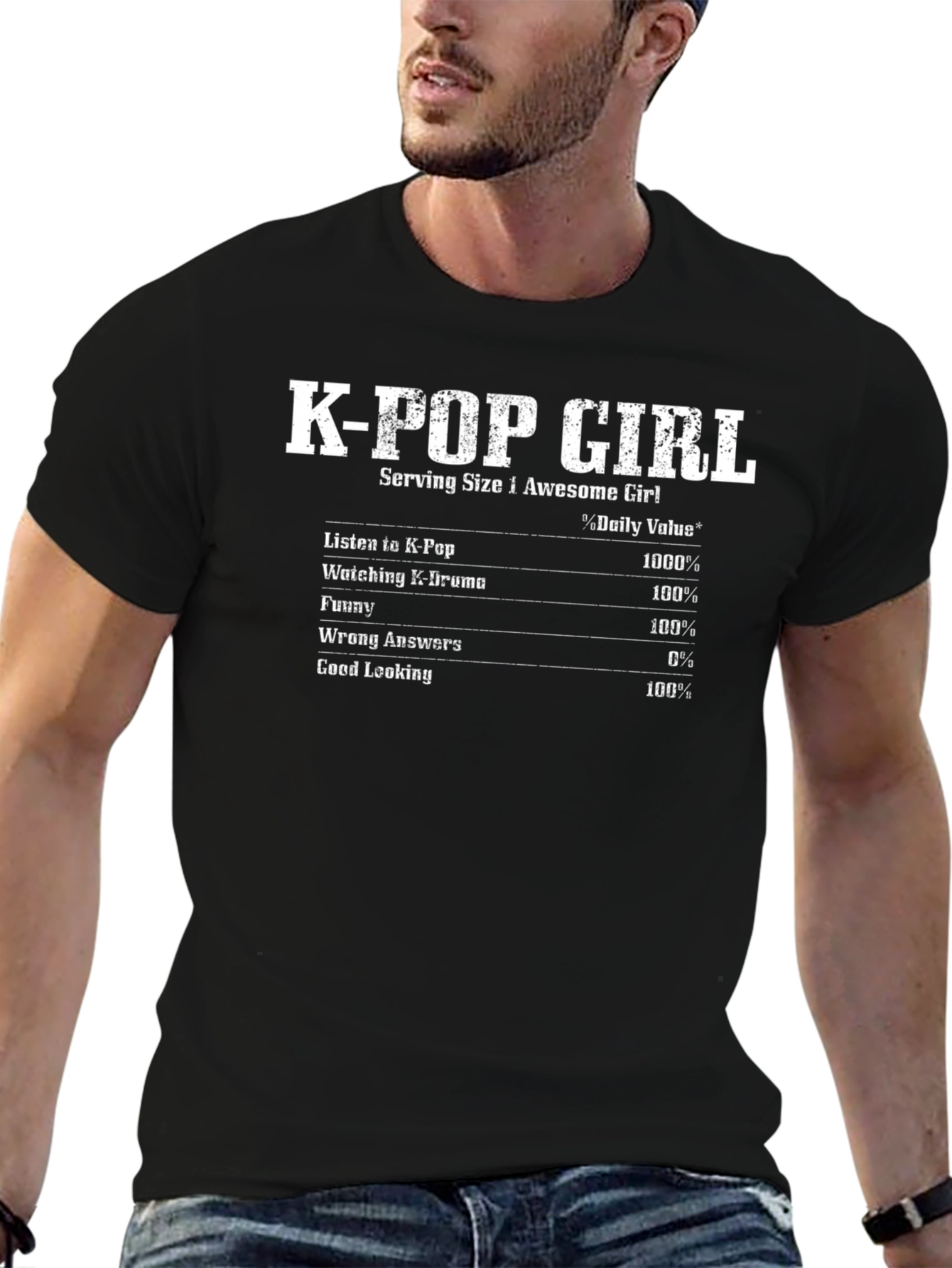 K-POP Girl Nutrition Facts T-Shirt