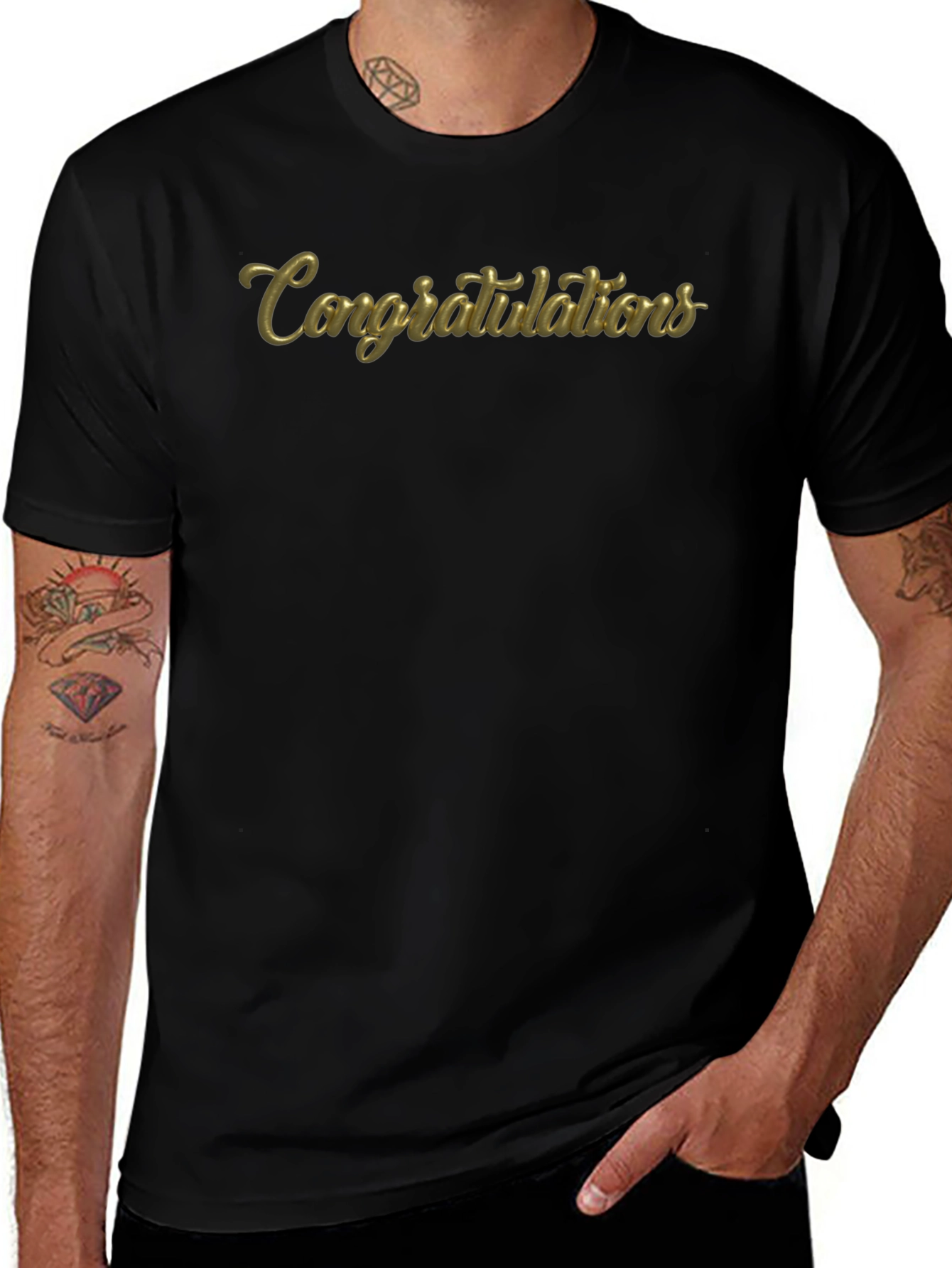 Congrats Black Graphic Tee - Unisex